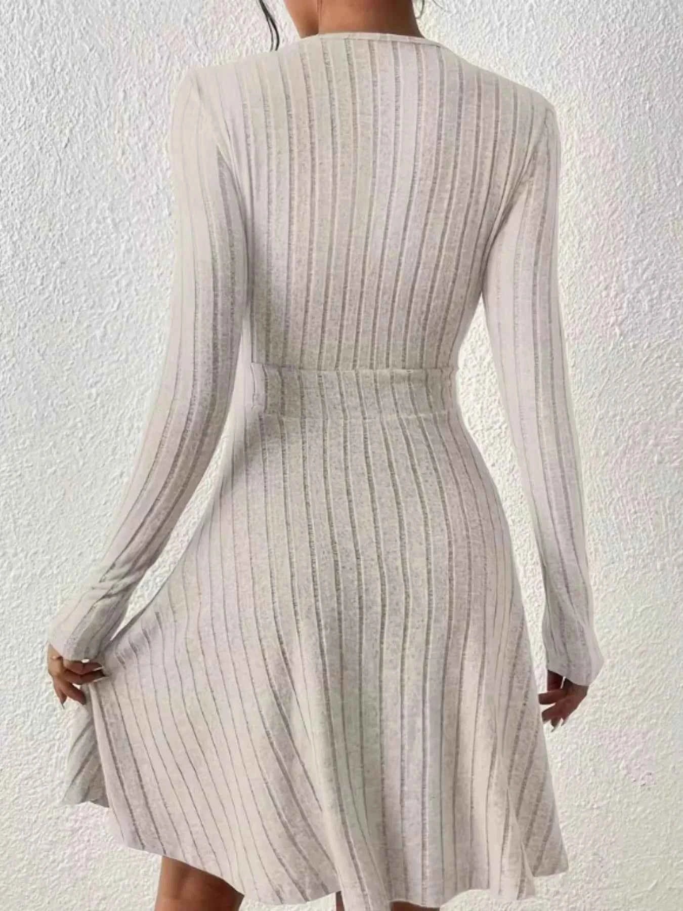 Ribbed Knit Wrap Dress for Effortless Style and Comfort