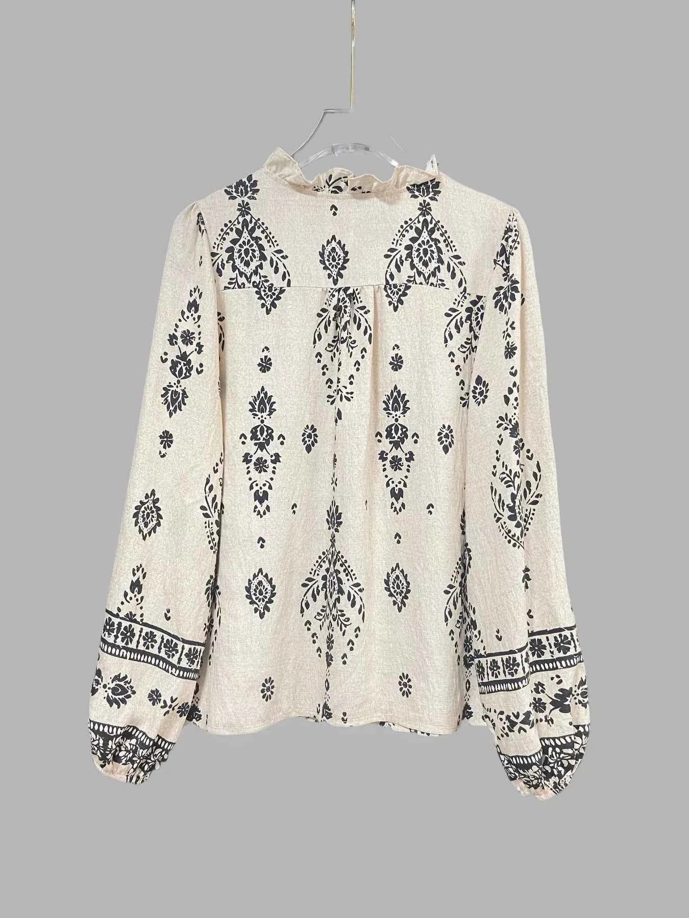 Printed Long Sleeve Blouse