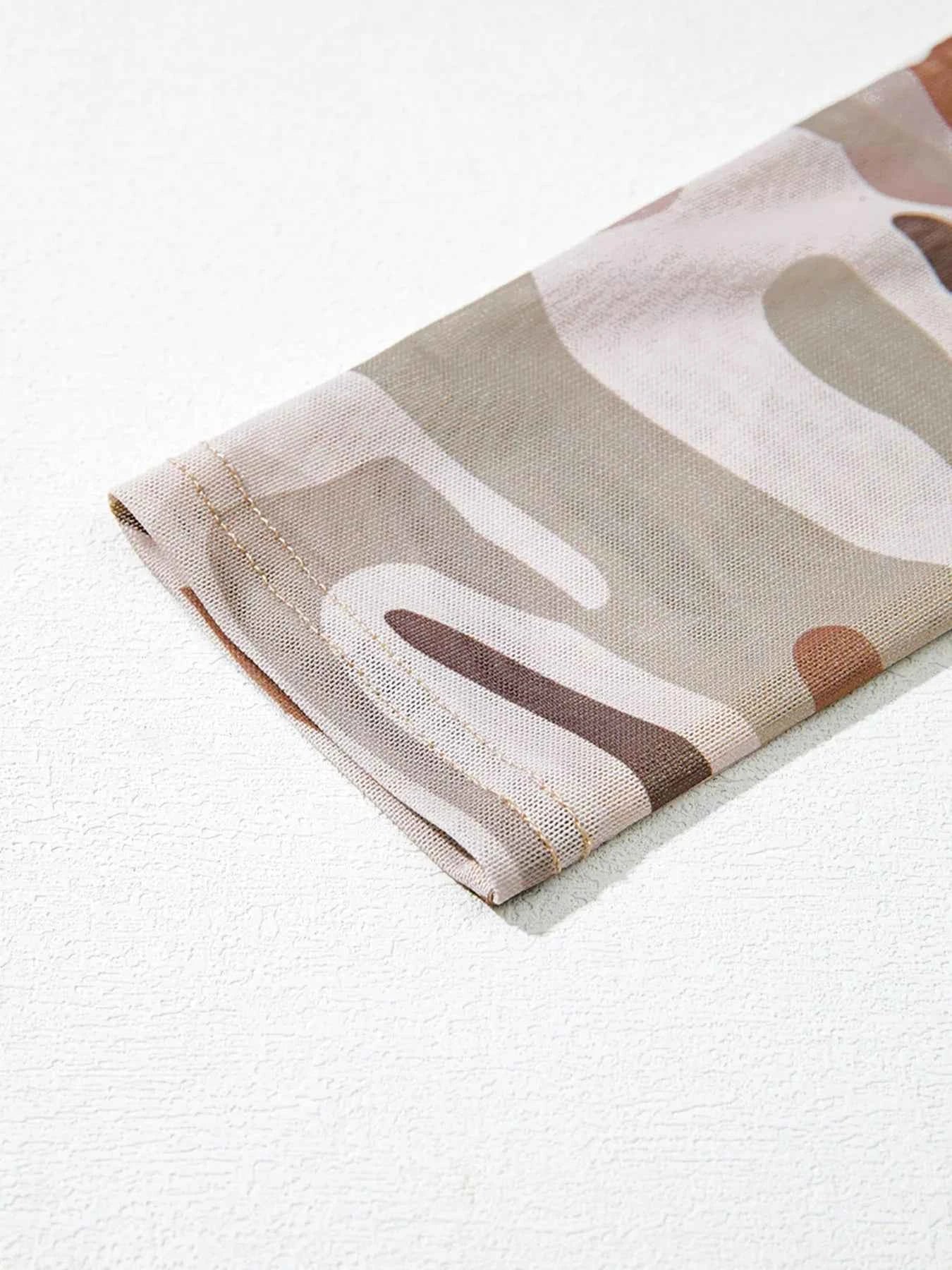 Camouflage Print Long Sleeve Top - Nico`s Store