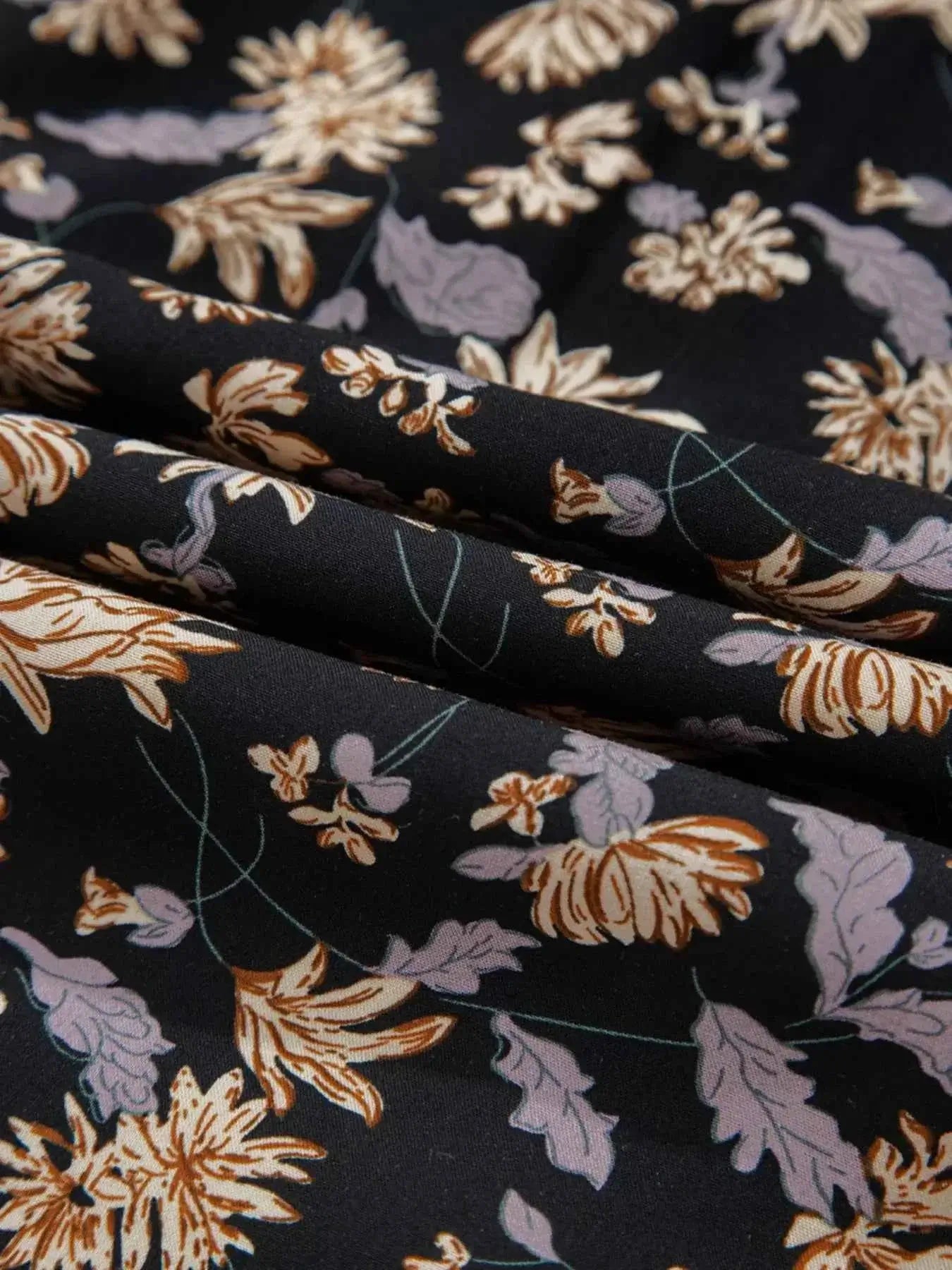 V Neck Babydoll Dress with Smocked Bust and Bubble Sleeves - Nico`s Store