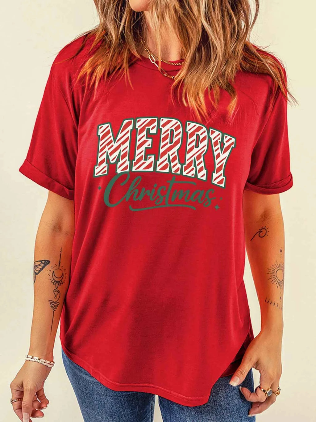 Merry Christmas Tee - Short Sleeve Graphic Tee for Festive Cheer in Style