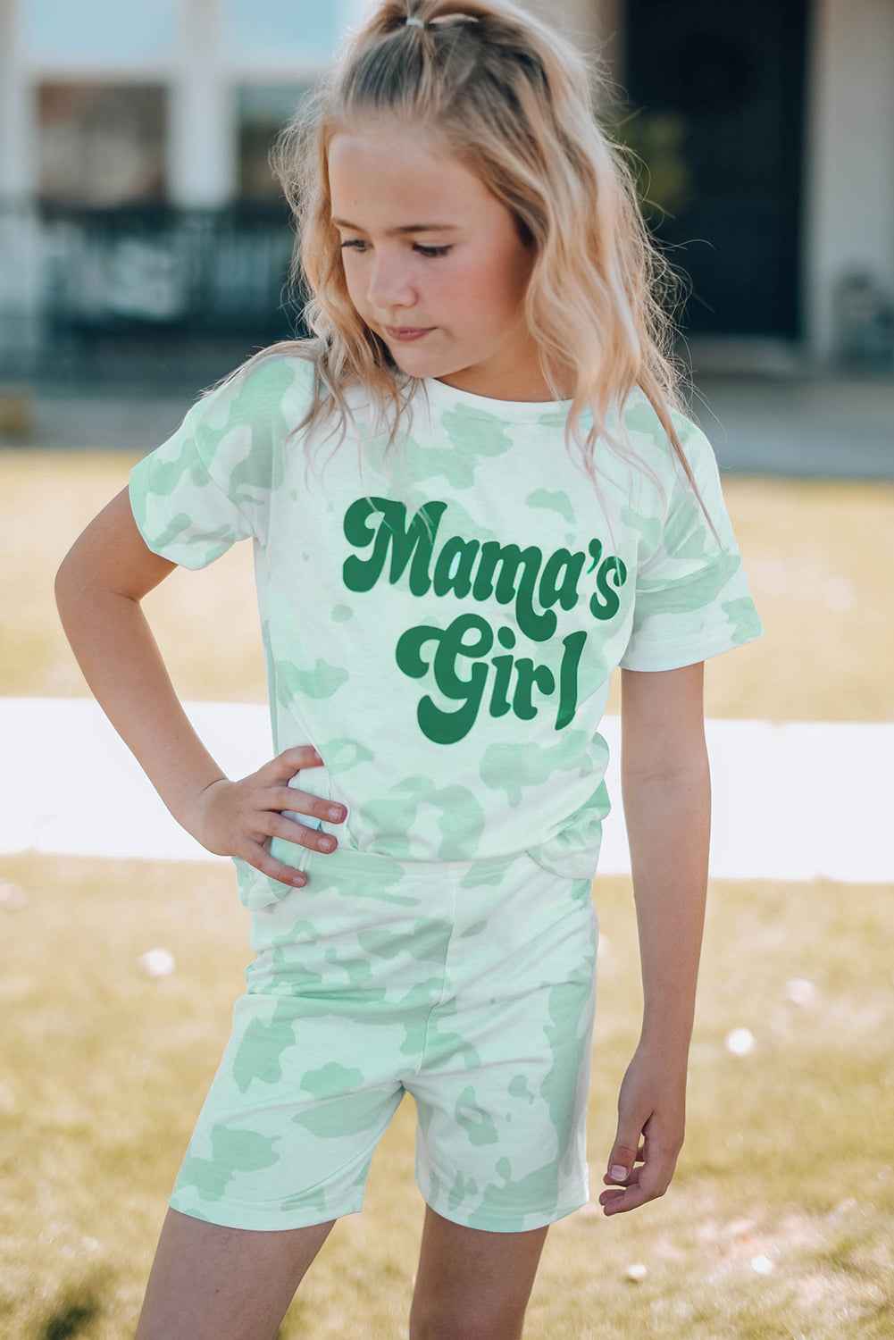 Girls Graphic Lounge Set with Printed Letter Design - Nico`s Store