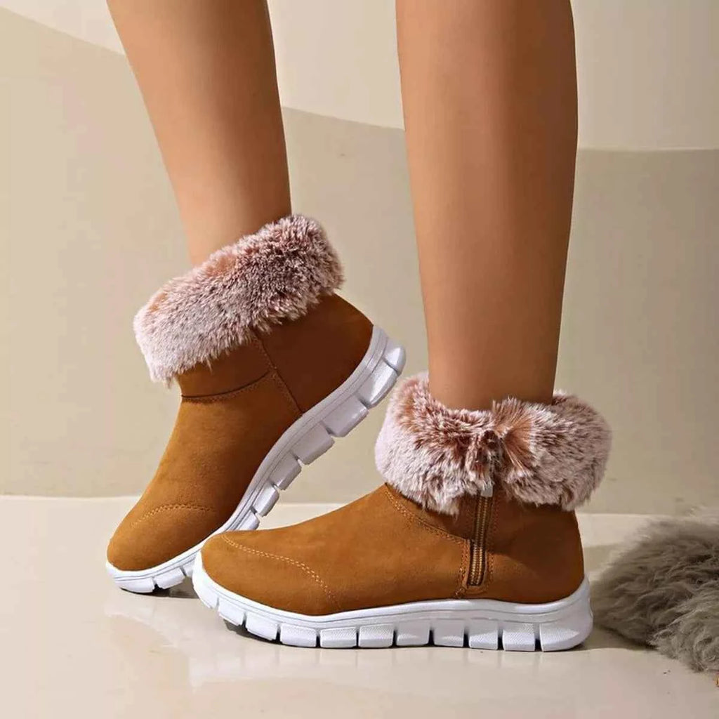 Side Zip Faux Fur Boots from Nico's store - Nico`s Store