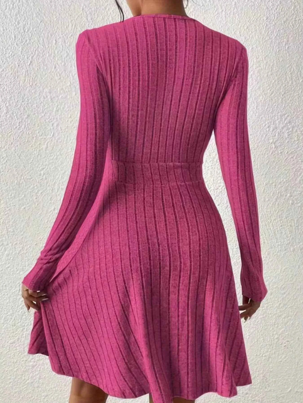 Ribbed Knit Wrap Dress for Effortless Style and Comfort