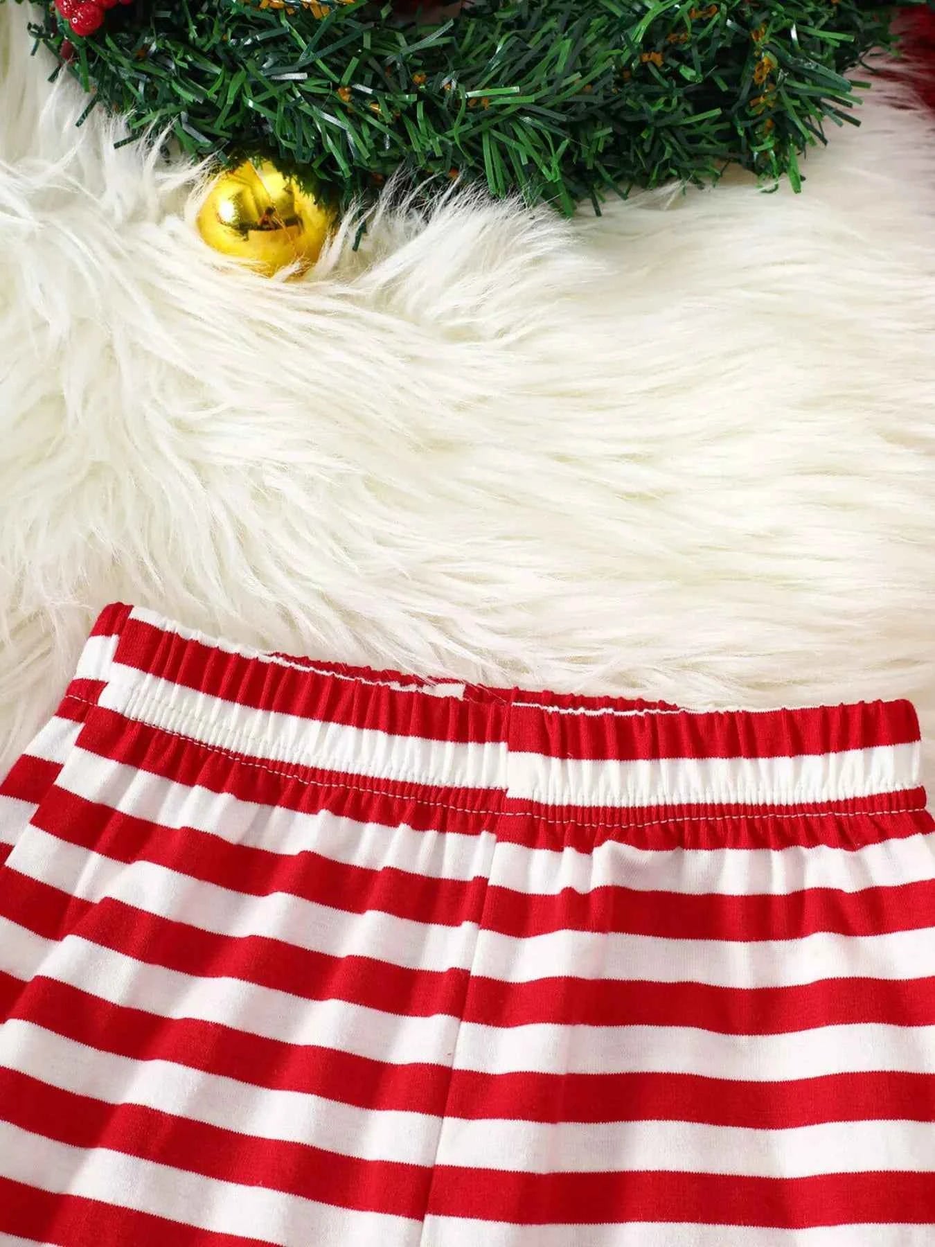 Children's Christmas Pajamas - Reindeer Striped Pajama Set