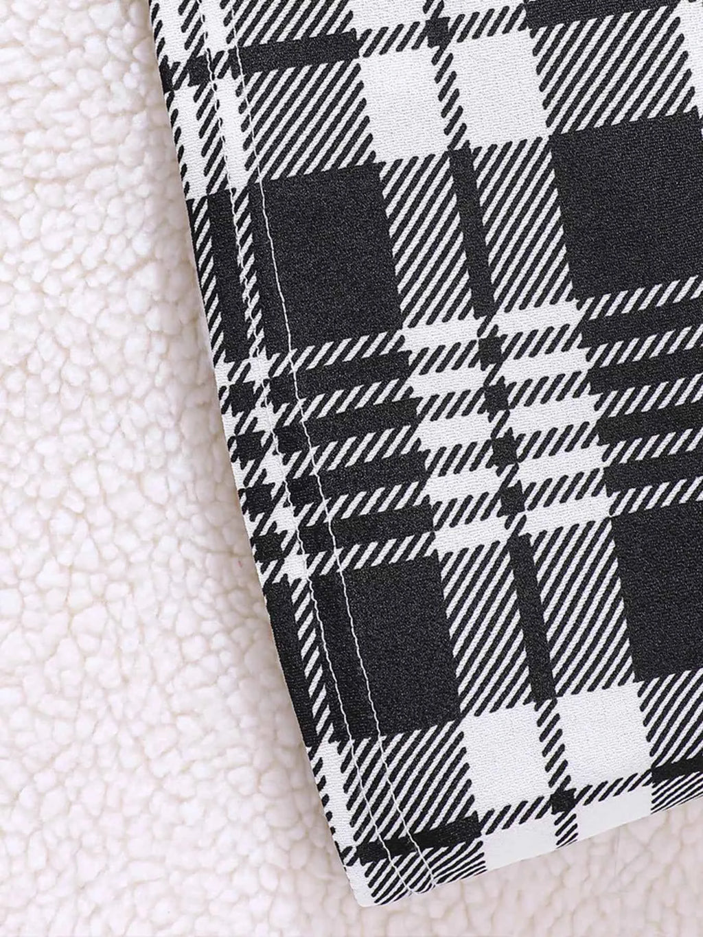 Children's Fuzzy Cardigan Dress Set with Plaid Dress - Nico`s Store