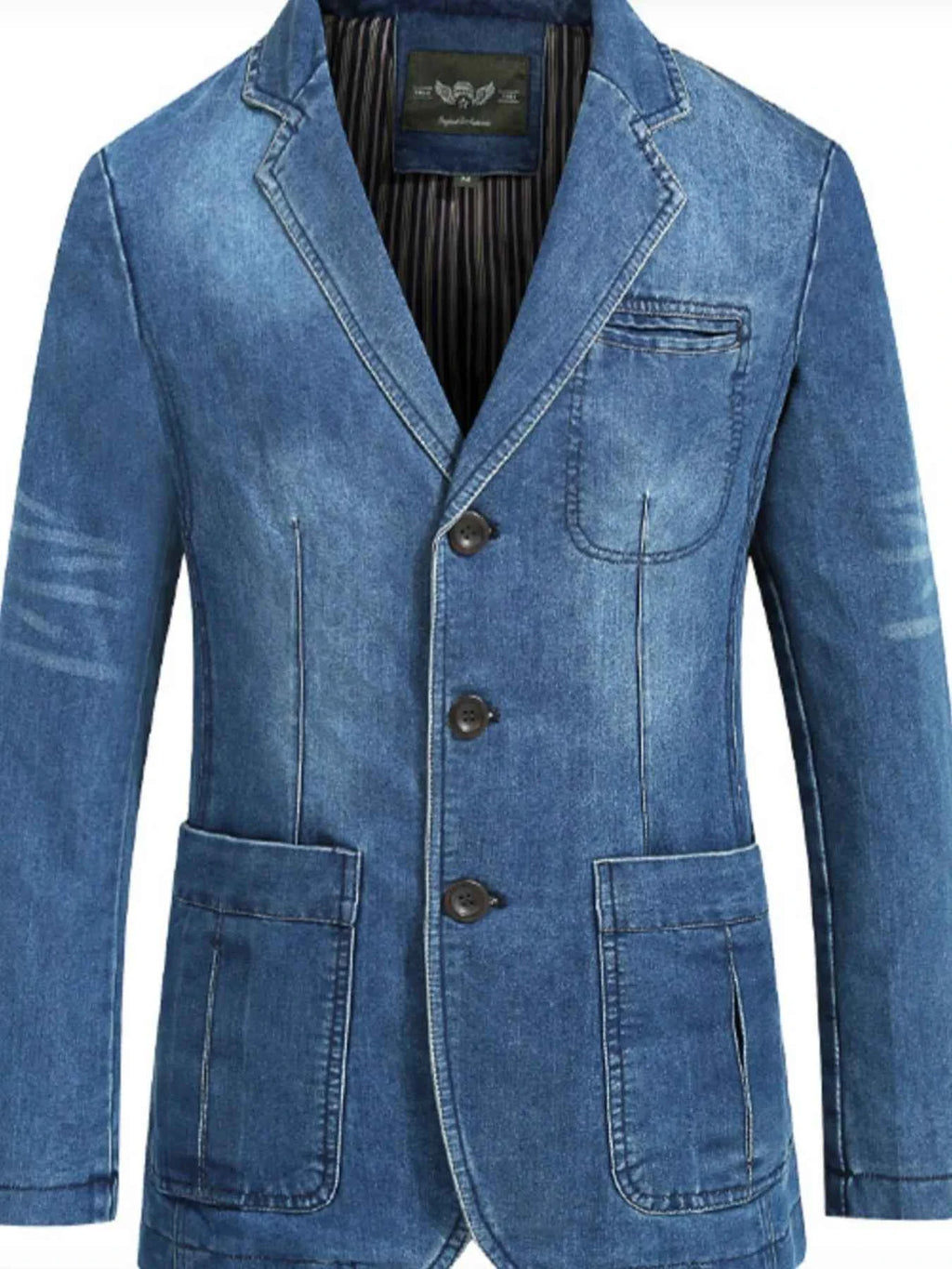 Men's Plus Size Denim Blazer Nico's store - Nico`s Store