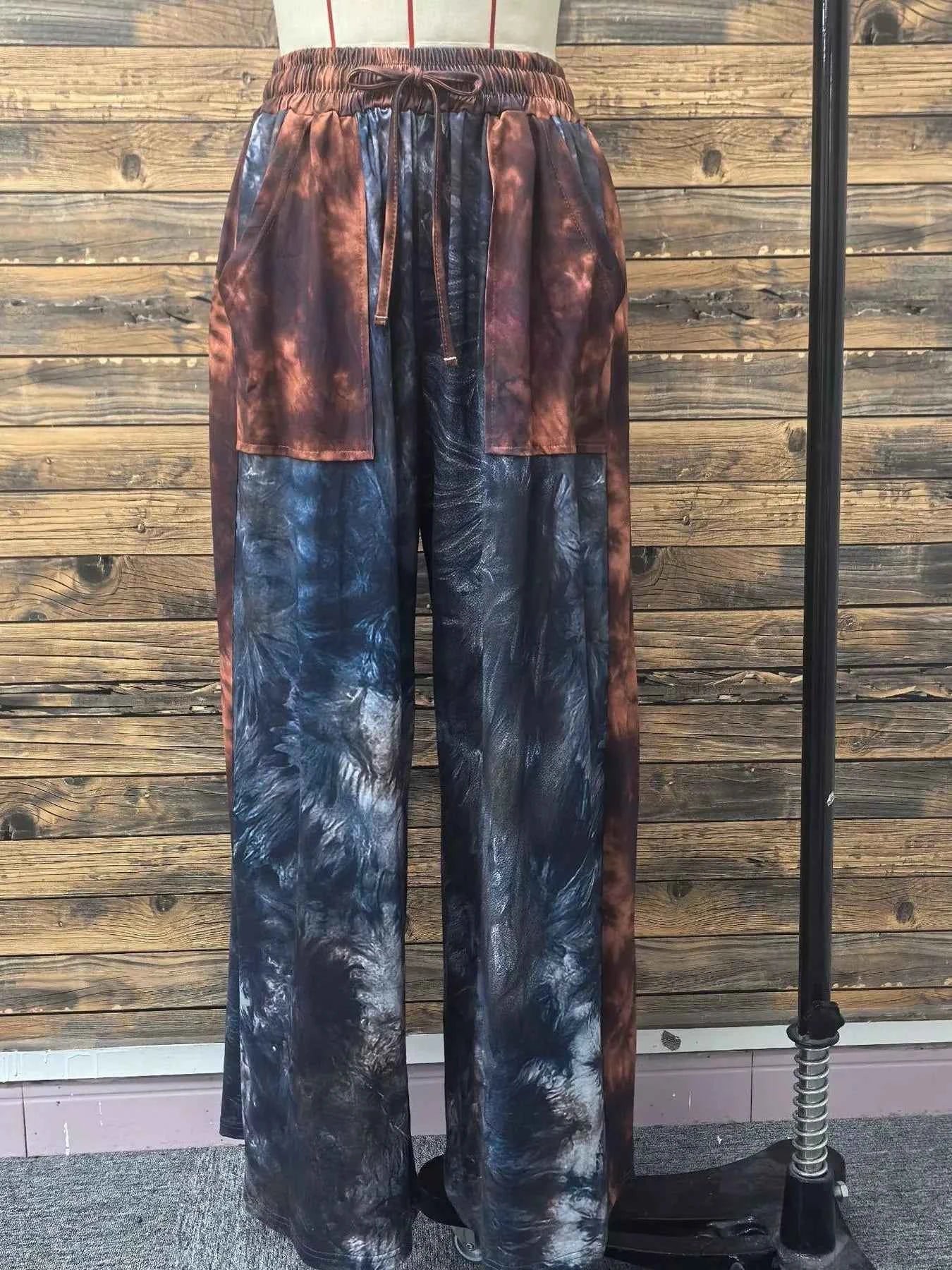 Full Size Plus Size Tie-Dye Wide Leg Pants for Effortless Style