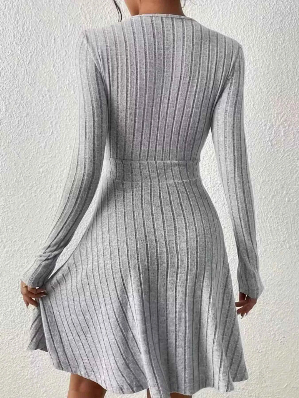 Ribbed Knit Wrap Dress for Effortless Style and Comfort