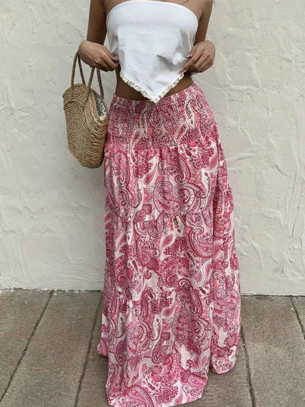 Quality Smocked Printed Maxi Skirt - Nico`s Store