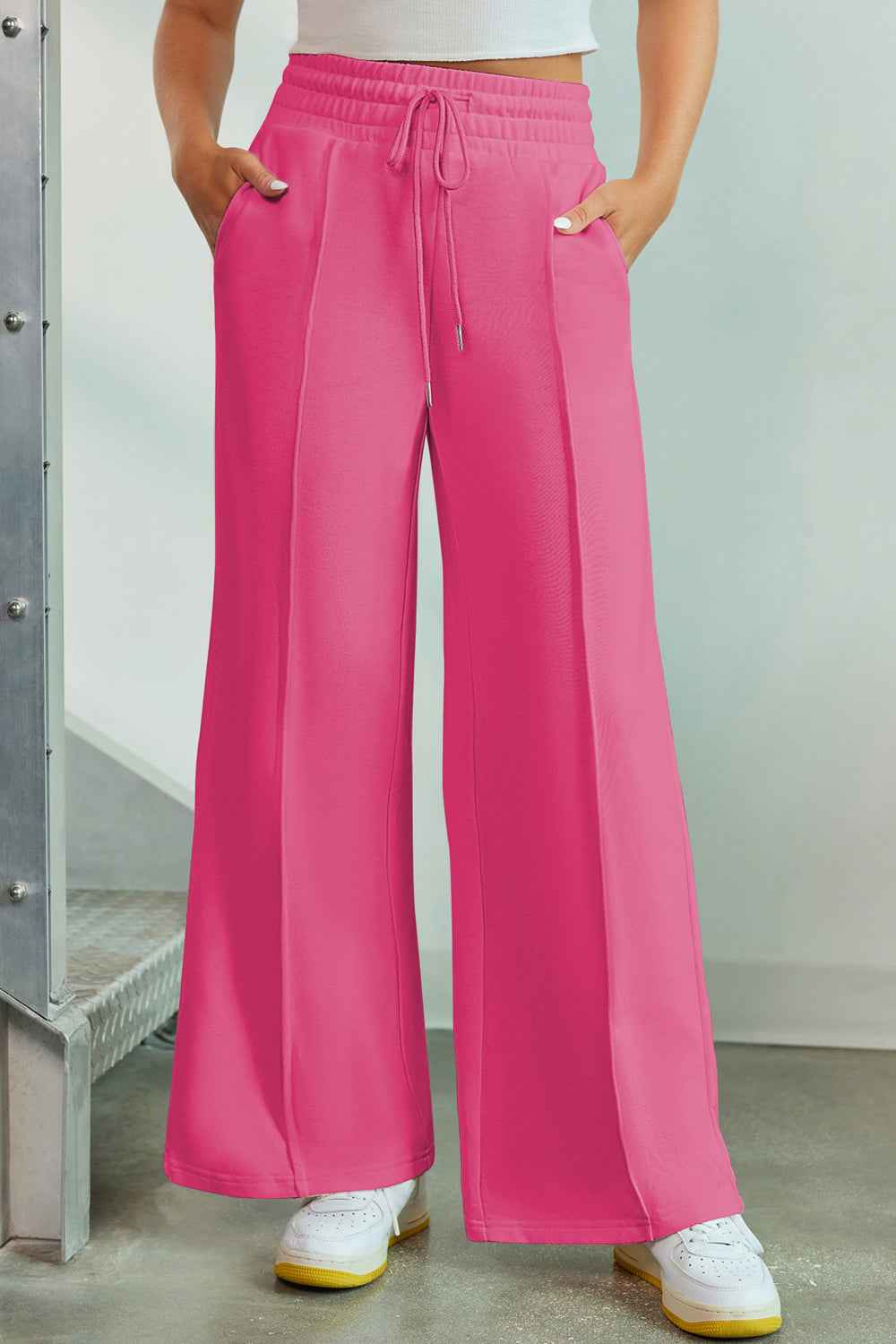 Drawstring Wide Leg Pants with Pockets - Nico`s Store