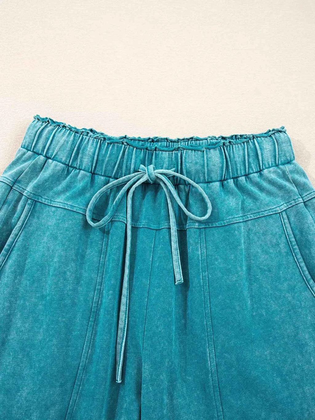 Mineral Wash High Waist Pants with Patched Pockets for Stylish Comfort - Nico`s Store