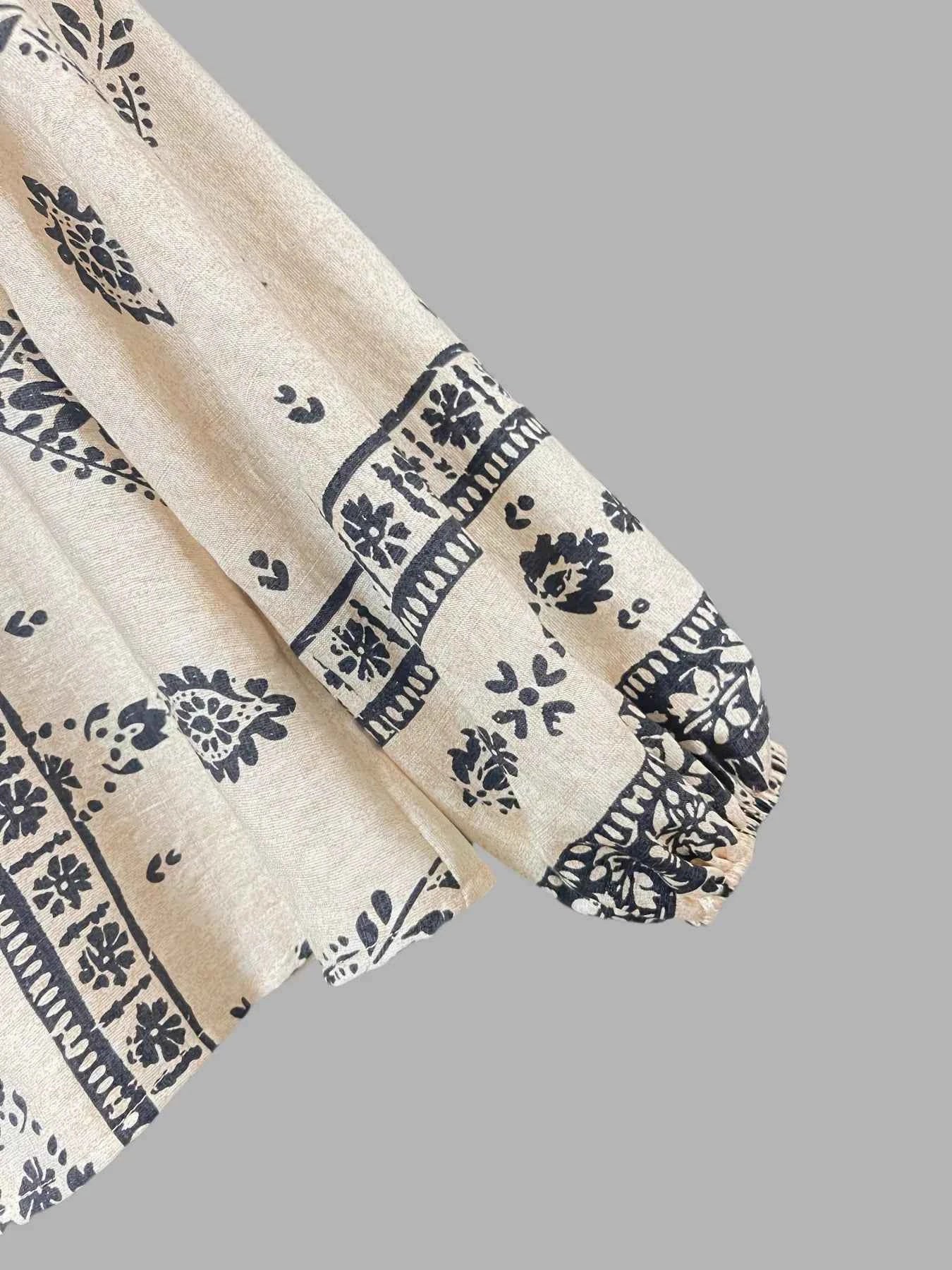 Printed Long Sleeve Blouse