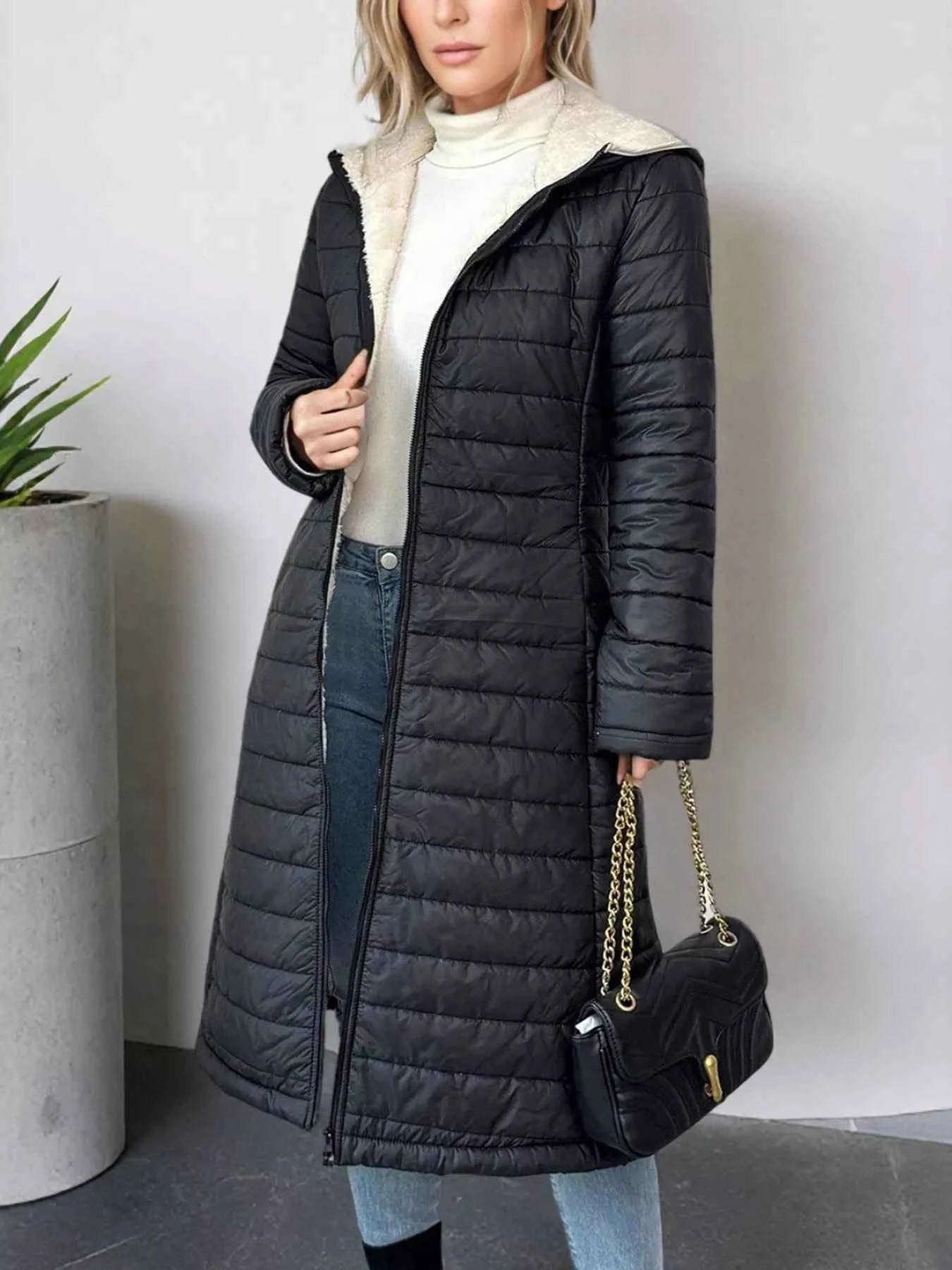Zip Up Quilted Puffer Coat high quality - Nico`s Store