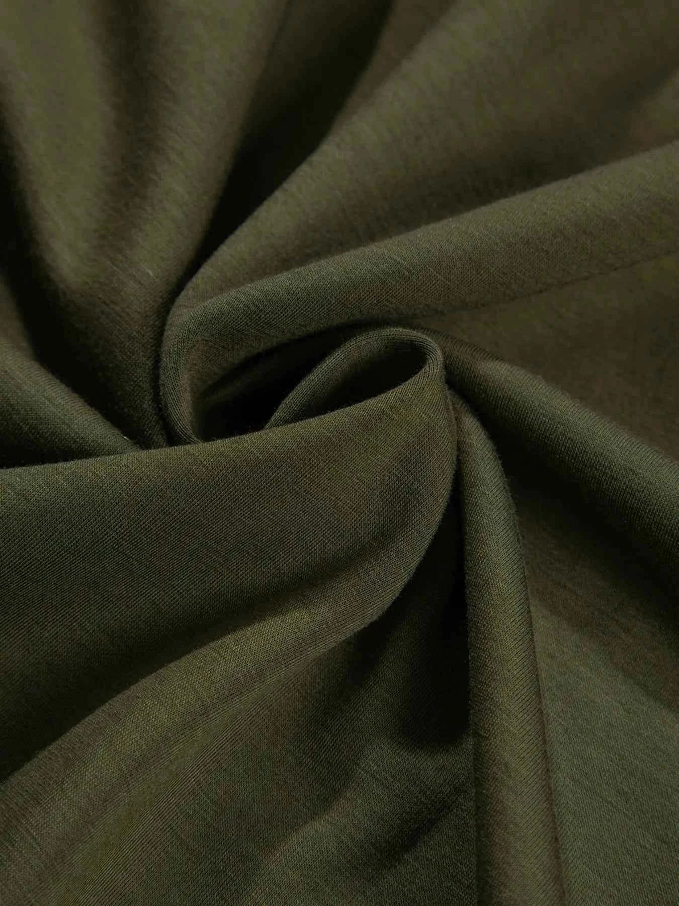 Solid Color Midi Dress with Ruched Detail and Long Sleeves for Effortless Style - Nico`s Store