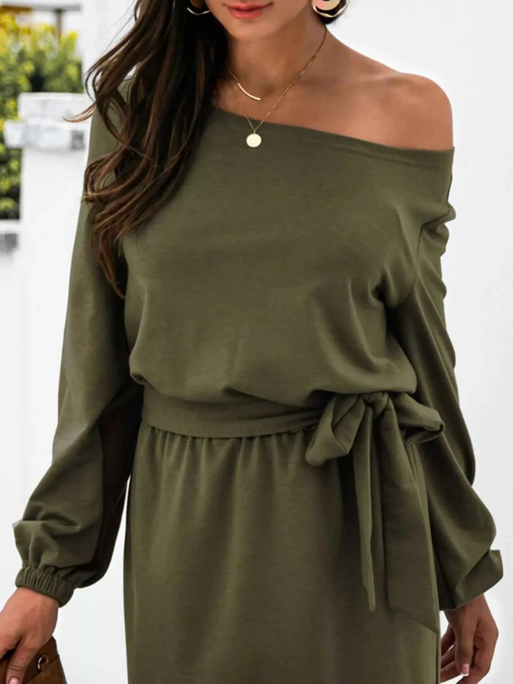 One Shoulder Tie Waist Dress for Effortless Style and Elegance