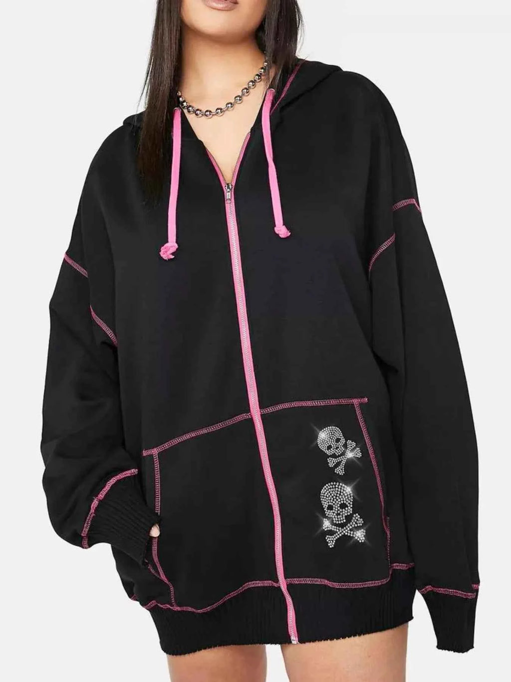 Halloween Zip-Up Hoodie with Drawstring Design - Nico`s Store