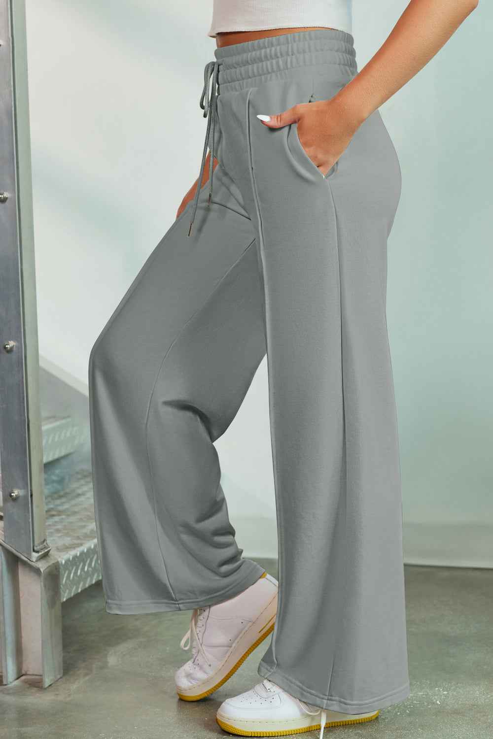Drawstring Wide Leg Pants with Pockets - Nico`s Store