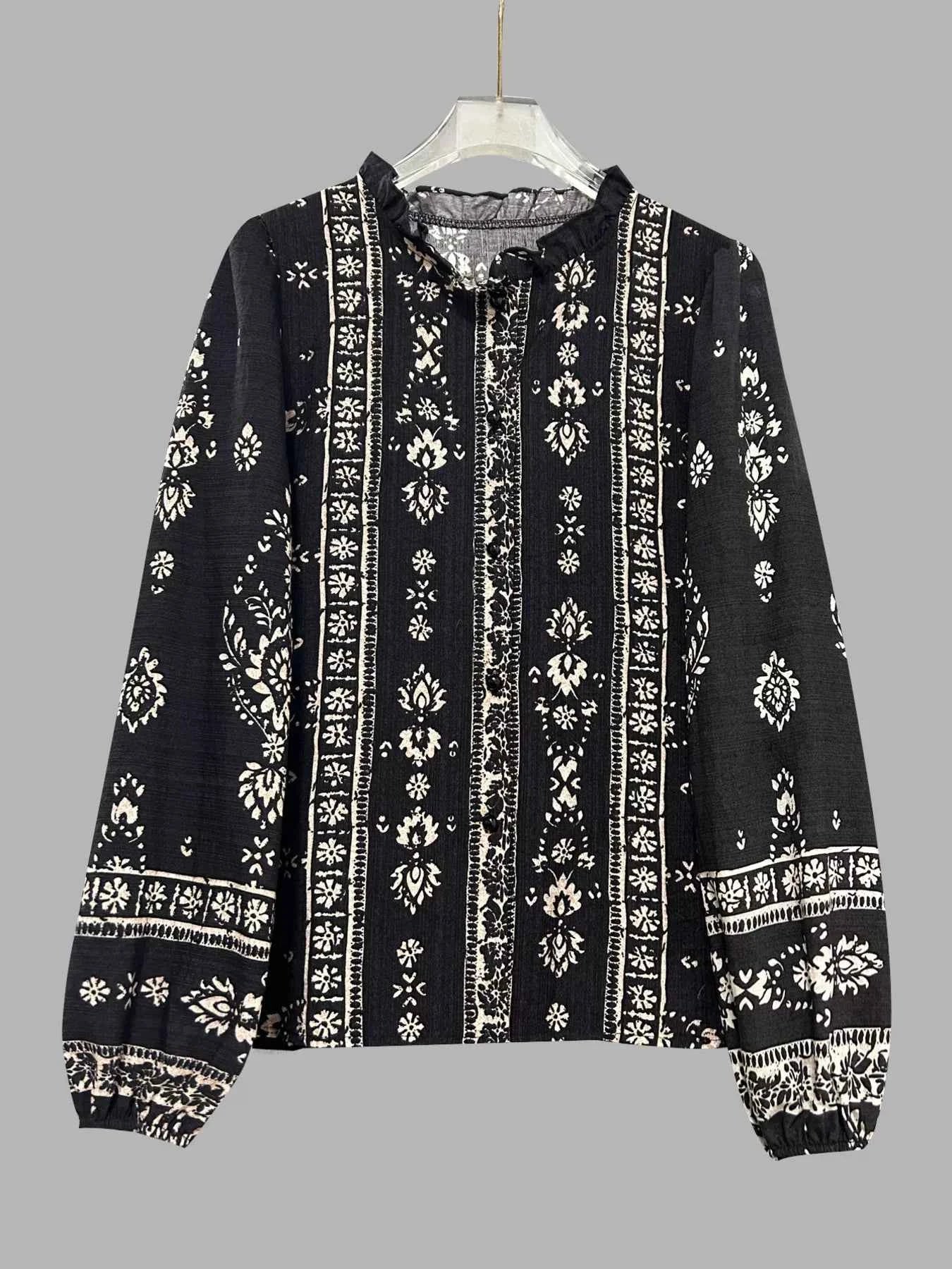 Printed Long Sleeve Blouse