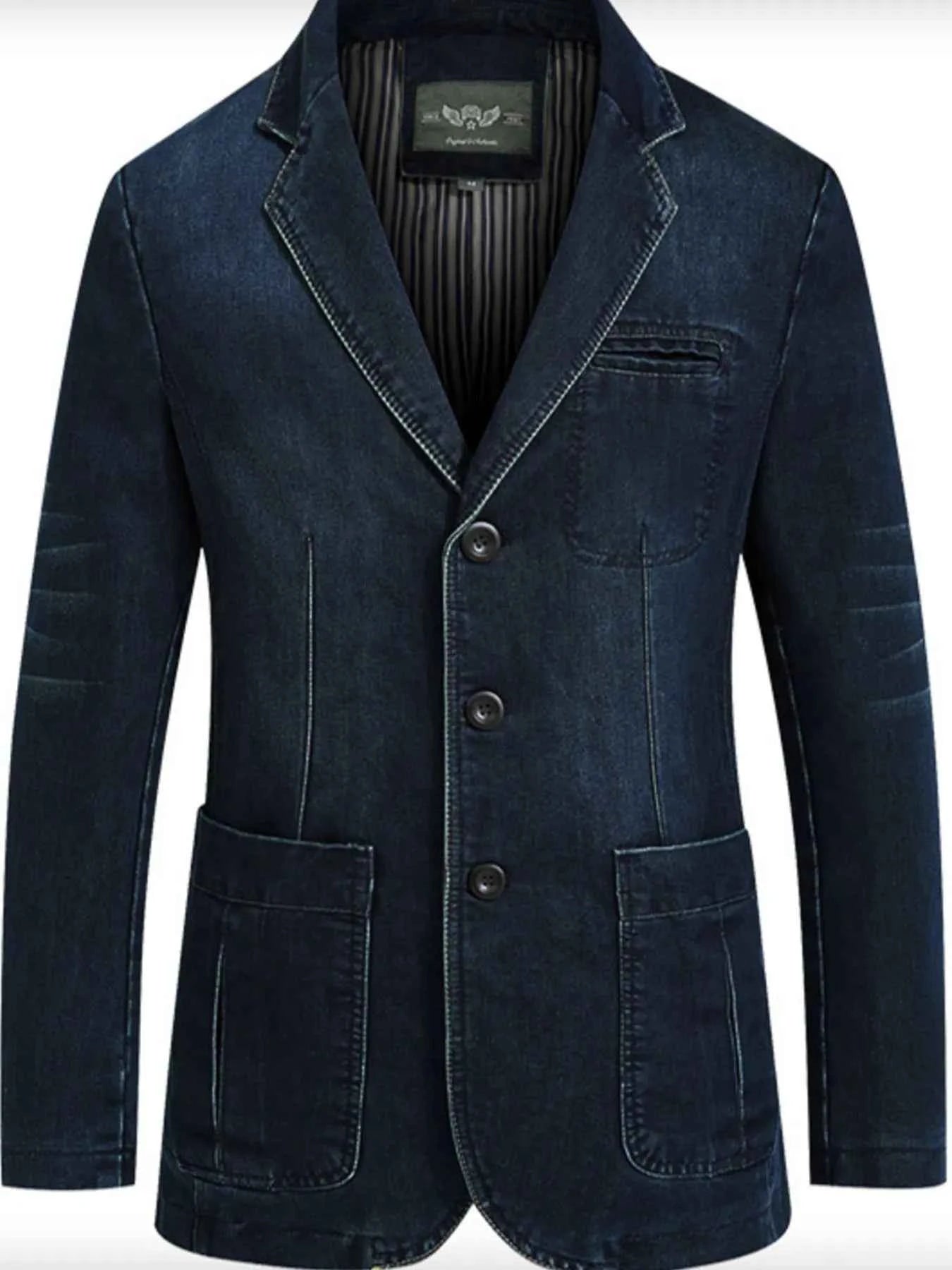 Men's Plus Size Denim Blazer Nico's store - Nico`s Store
