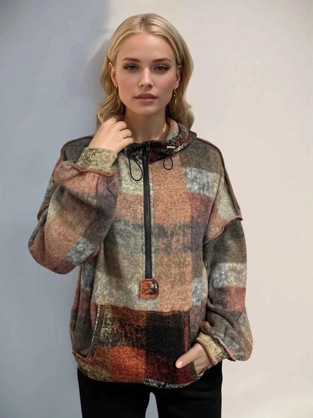 Double Take Fleece Hoodie full size - Nico`s Store