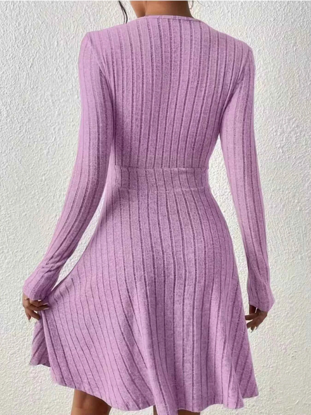 Ribbed Knit Wrap Dress for Effortless Style and Comfort