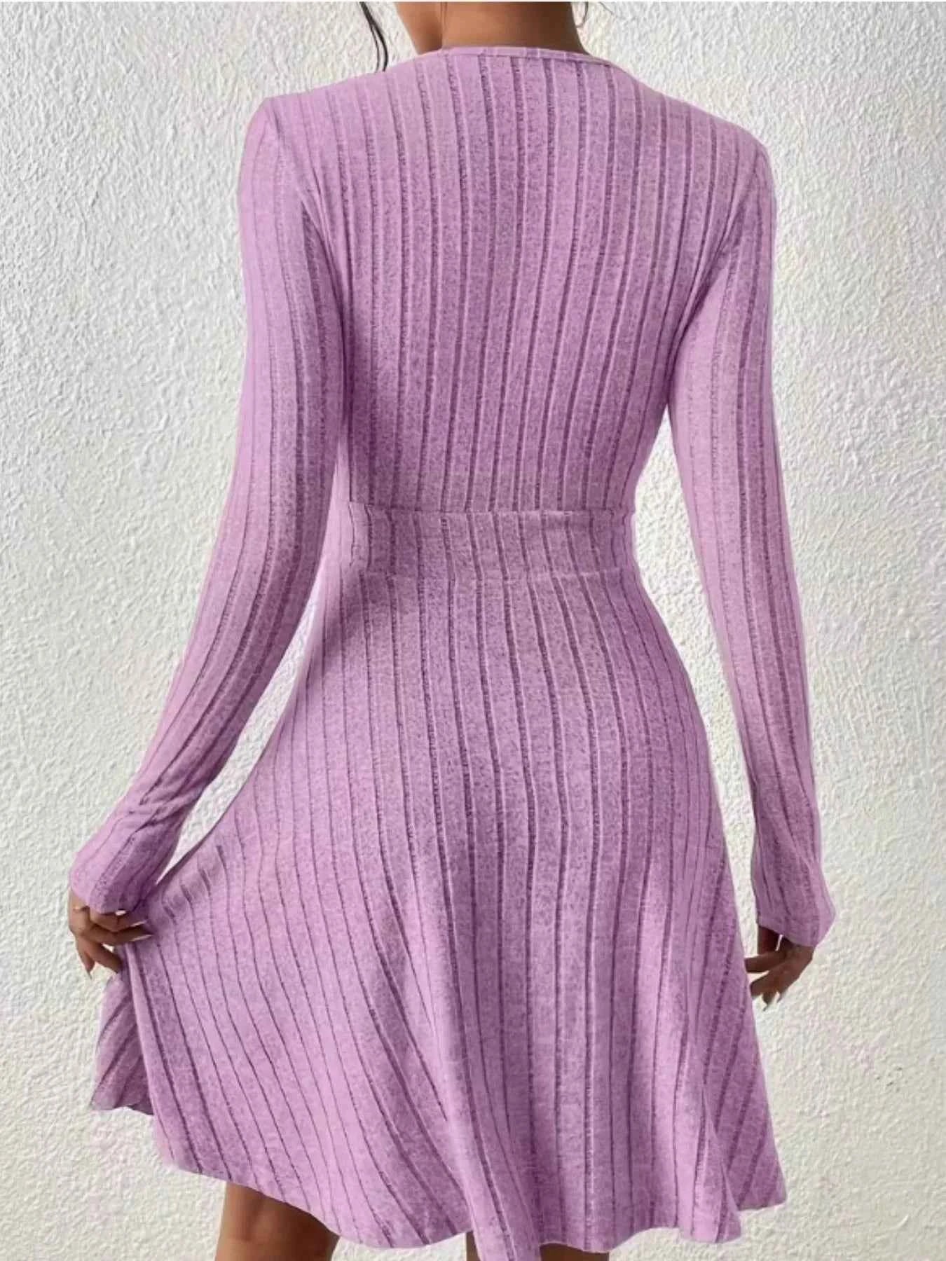 Ribbed Knit Wrap Dress for Effortless Style and Comfort