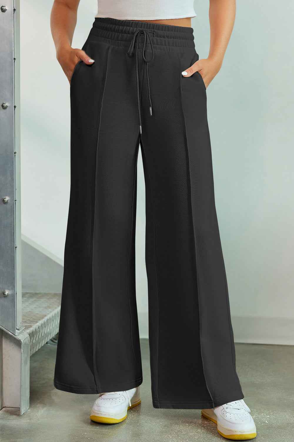 Drawstring Wide Leg Pants with Pockets - Nico`s Store