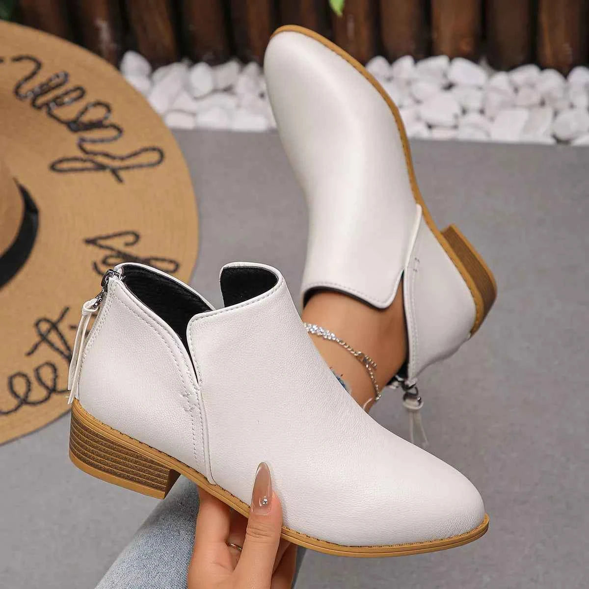 Pointed Toe Block Heel Boots for Stylish Comfort