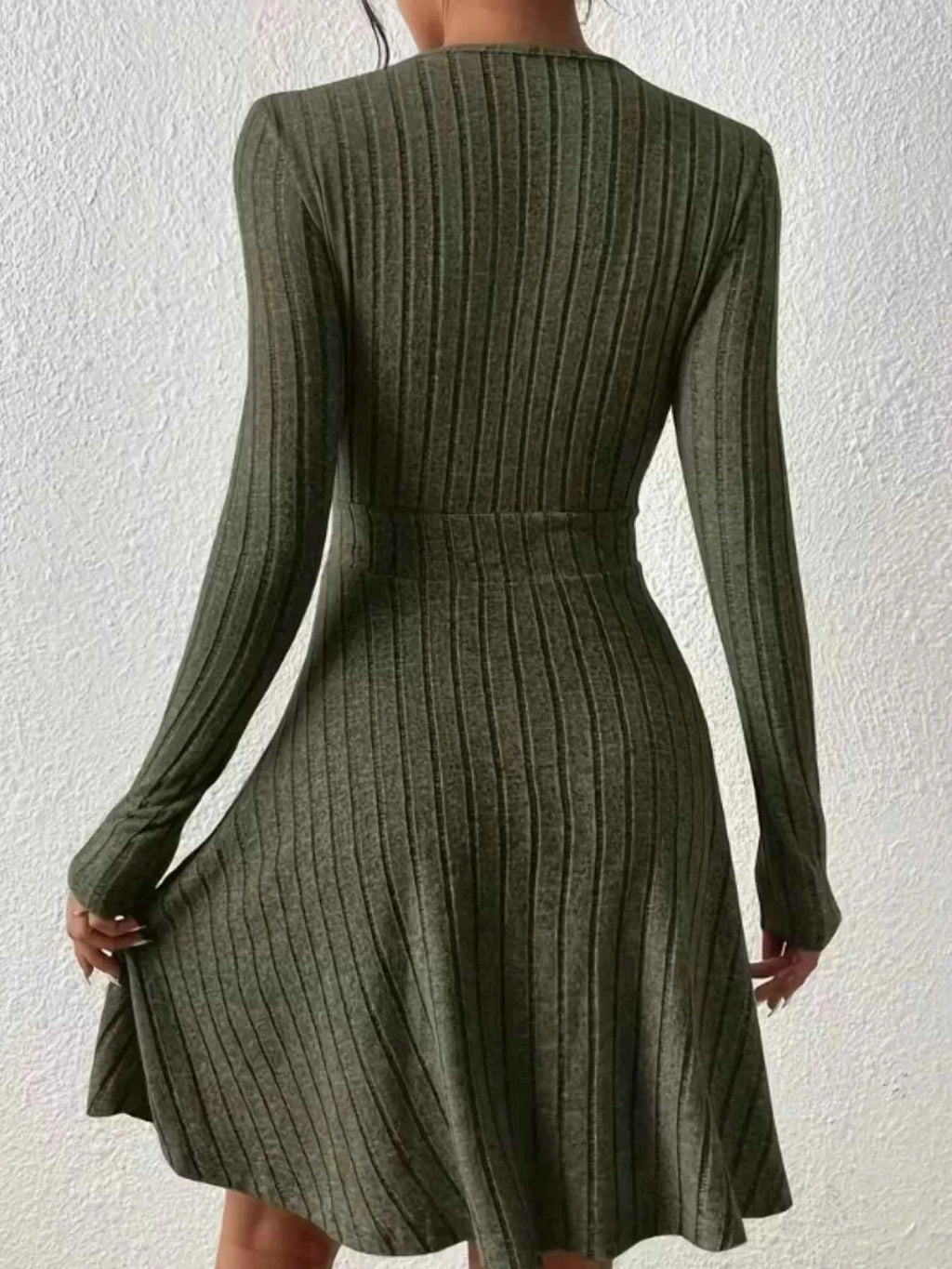 Ribbed Knit Wrap Dress for Effortless Style and Comfort