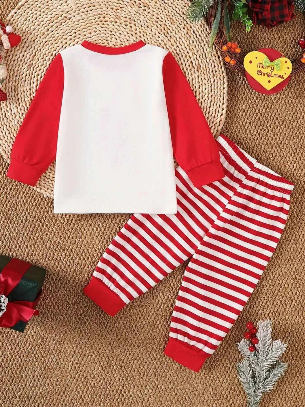 Children's Christmas Pajamas - Reindeer Striped Pajama Set