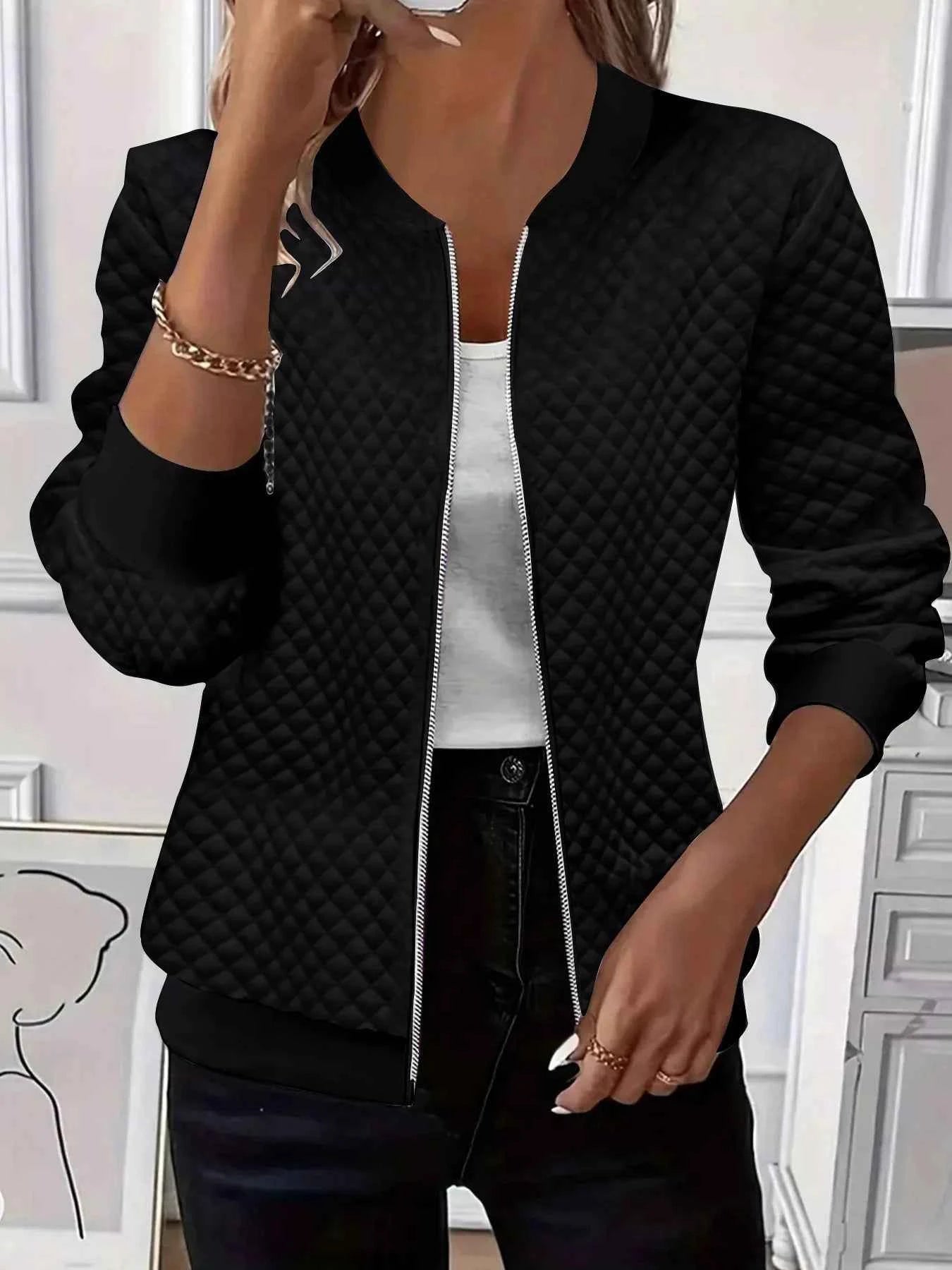 Textured Zip Up Jacket for Stylish Layering - Nico`s Store