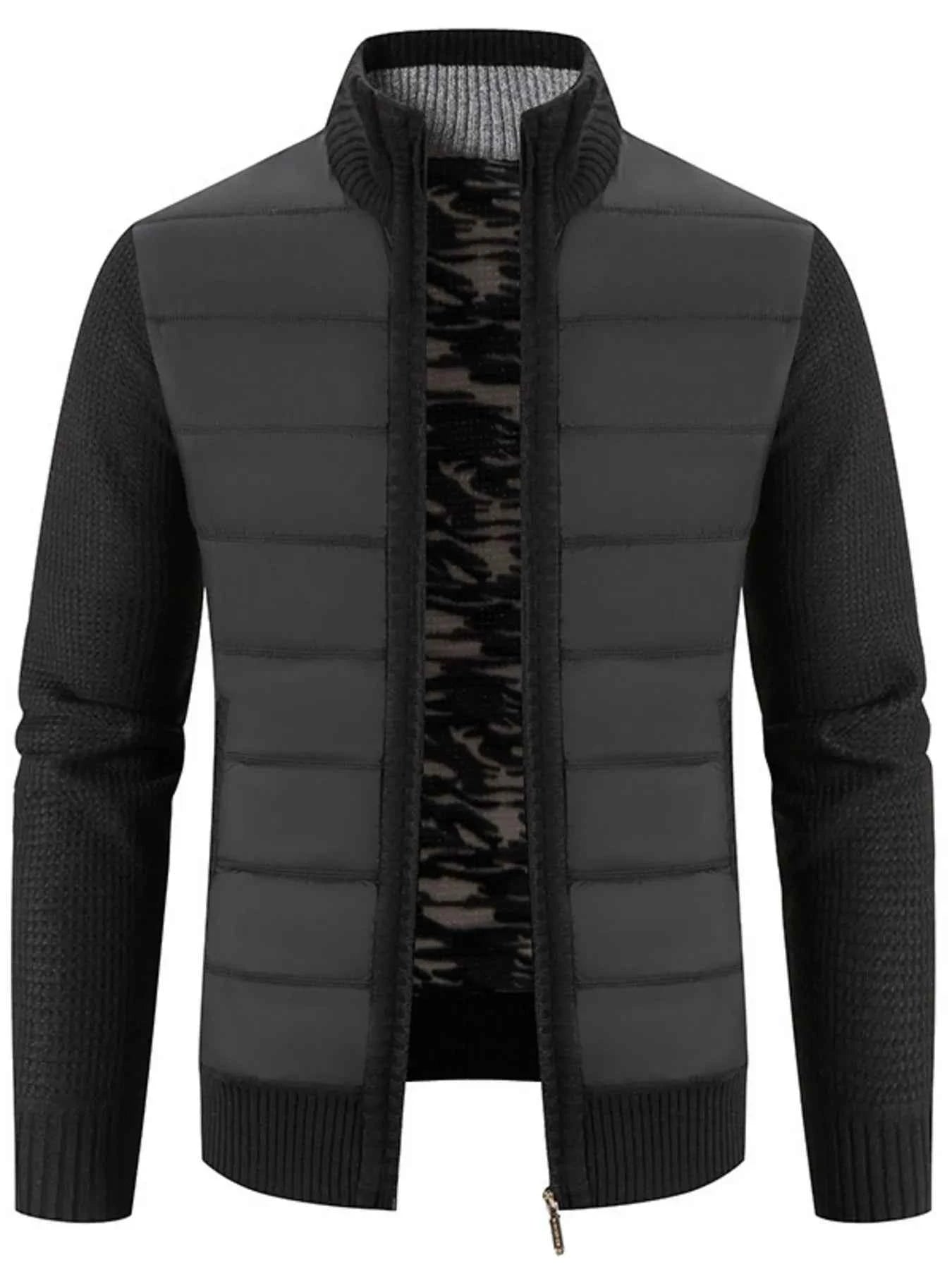 Men's Plus Size Bomber Jacket - Quilted Knit with Stand Collar for Comfort and Style - Nico`s Store