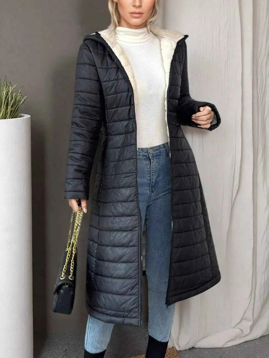 Zip Up Quilted Puffer Coat high quality - Nico`s Store