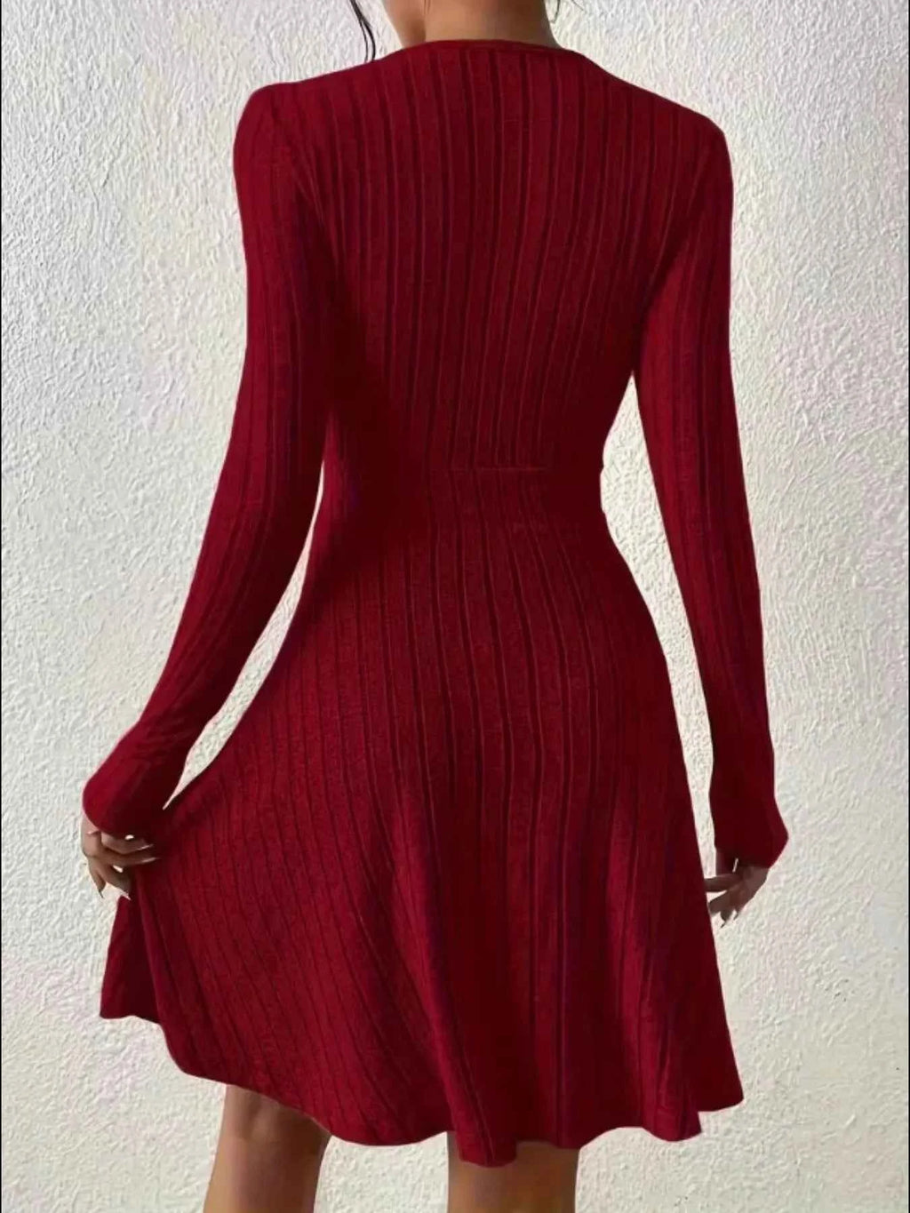 Ribbed Knit Wrap Dress for Effortless Style and Comfort