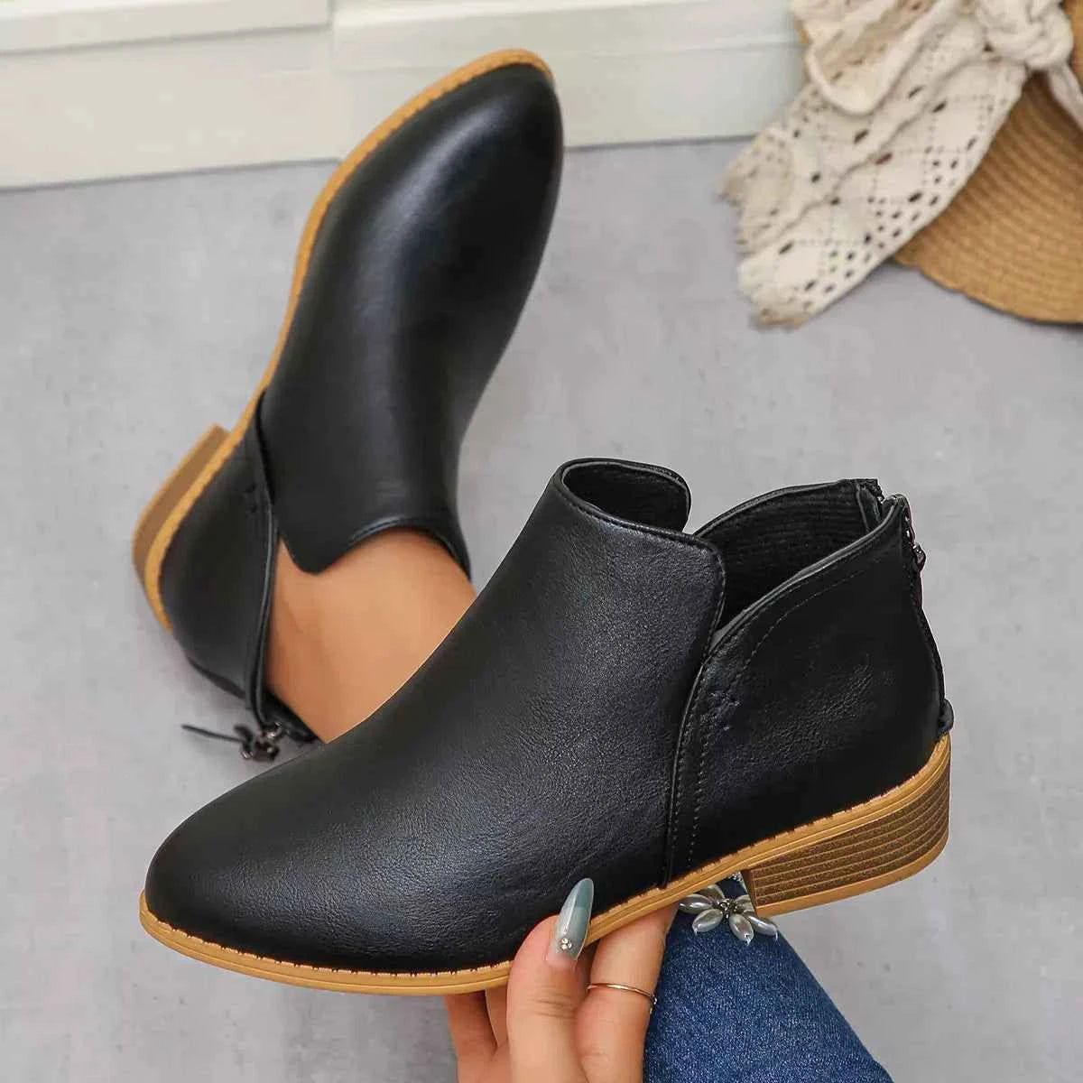 Pointed Toe Block Heel Boots for Stylish Comfort