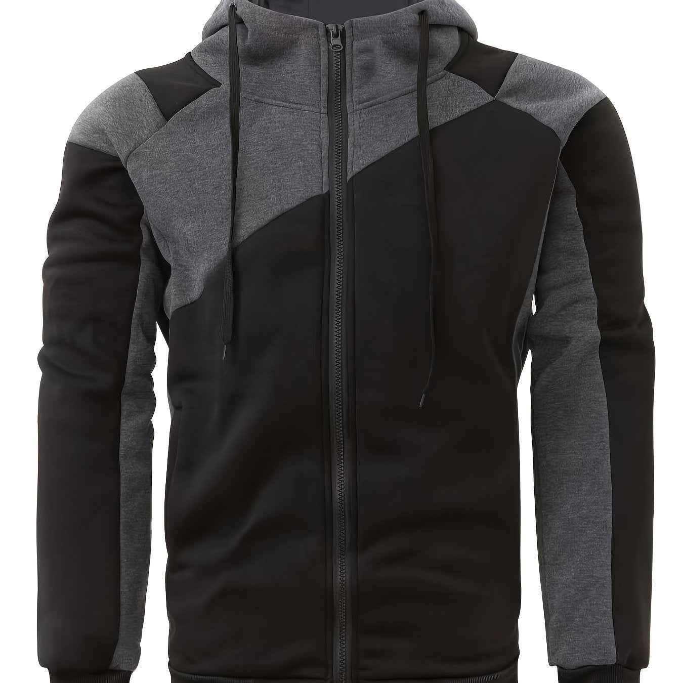 Men's Color Block Zip Up Hoodie Trendy Casual Jacket - Nico`s Store