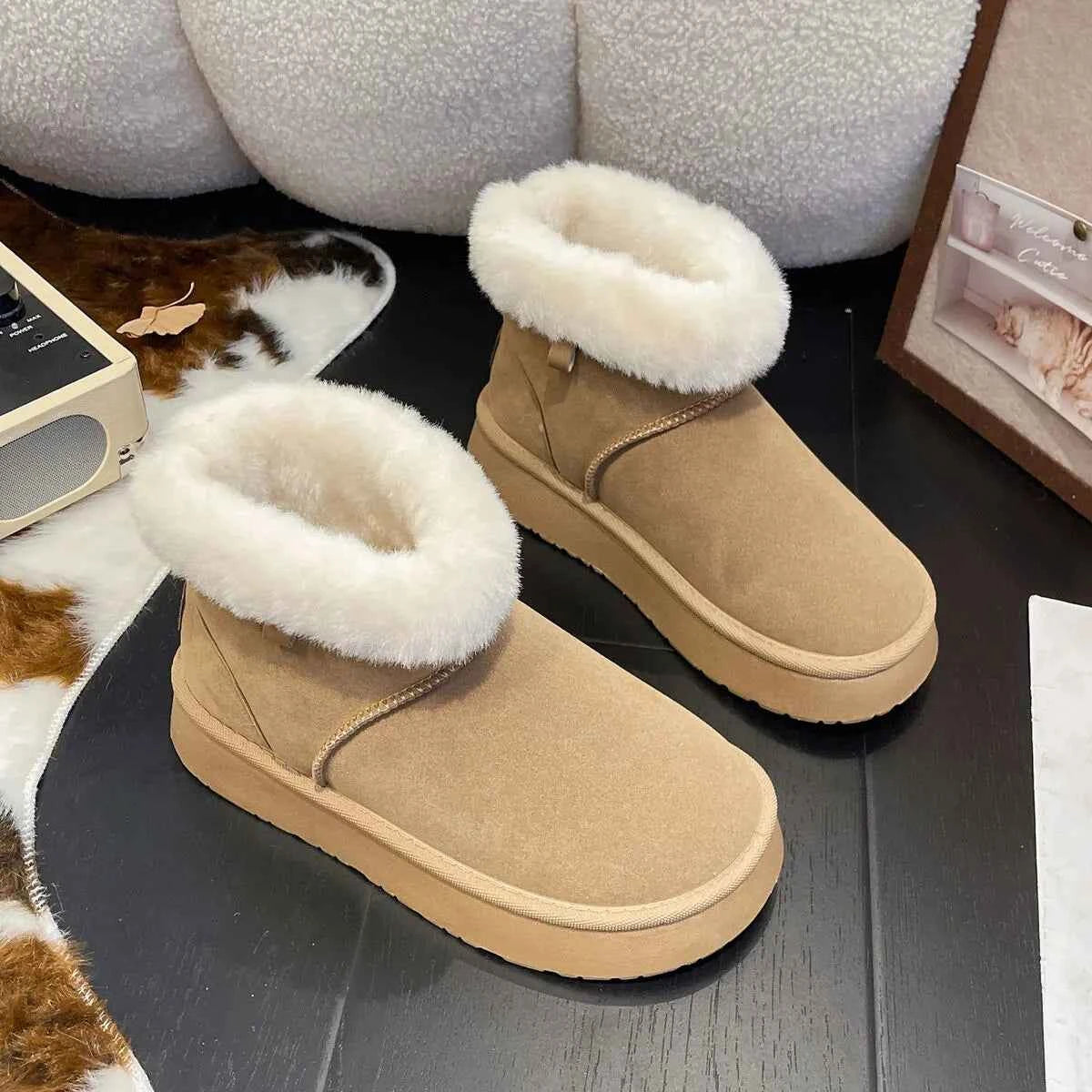 Round Toe Platform Boots -Nico's store - Nico`s Store