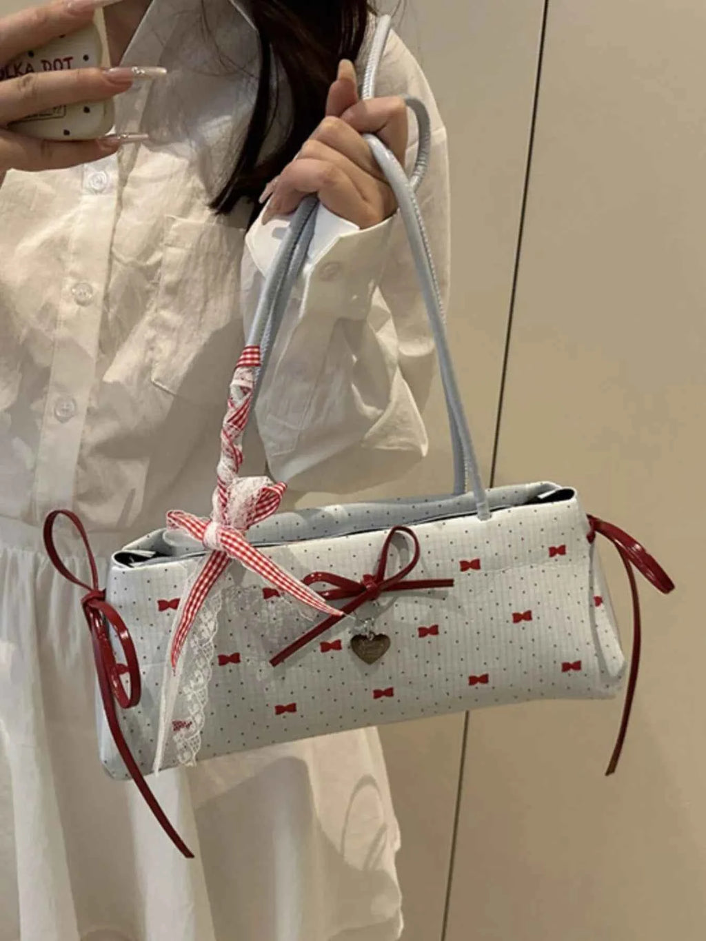 Quality Bow Print Shoulder Bag - Nico`s Store