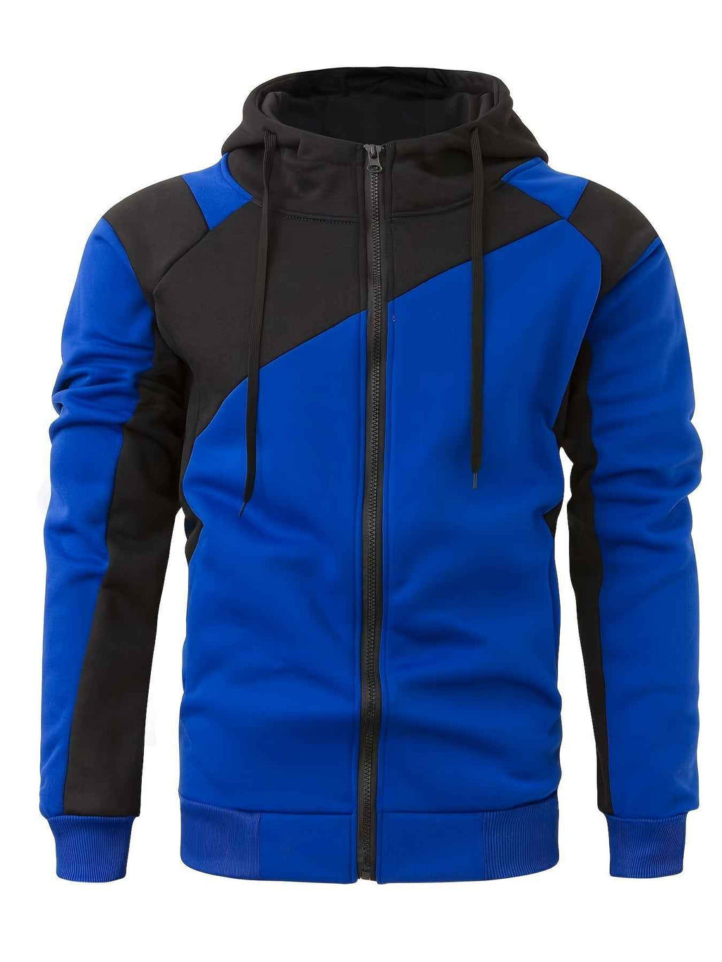 Men's Color Block Zip Up Hoodie Trendy Casual Jacket - Nico`s Store