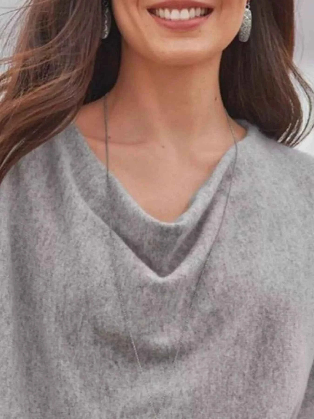 Full Size Plus Size Cowl Neck Long Sleeve Top - Perfectly Flattering Plus Size Cowl Neck Top