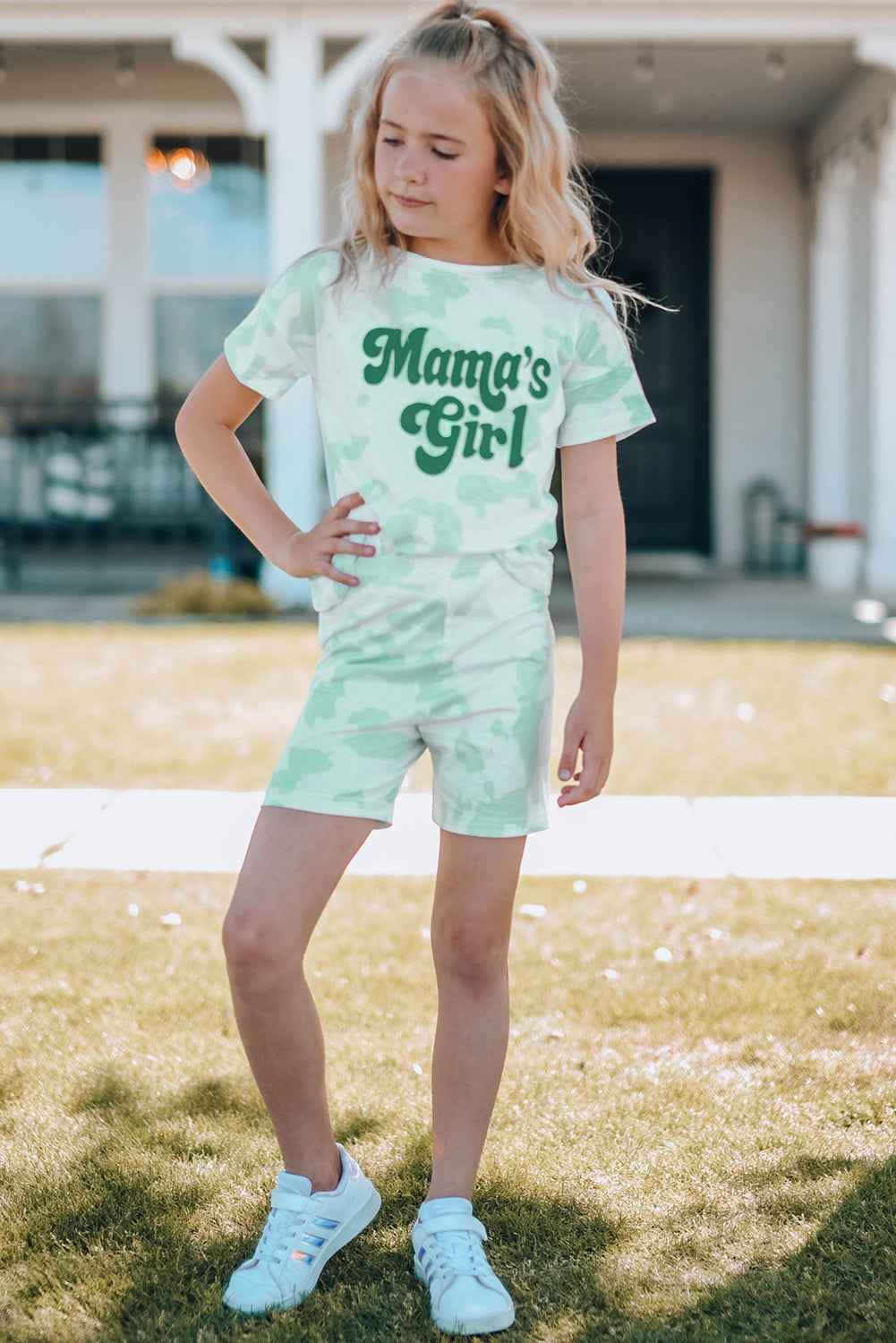 Girls Graphic Lounge Set with Printed Letter Design - Nico`s Store