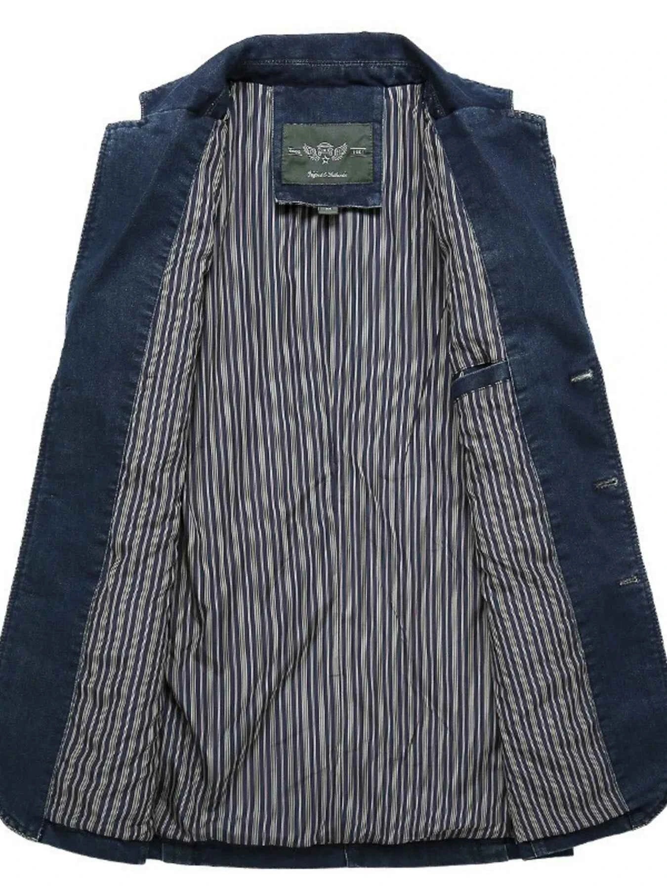 Men's Plus Size Denim Blazer Nico's store - Nico`s Store