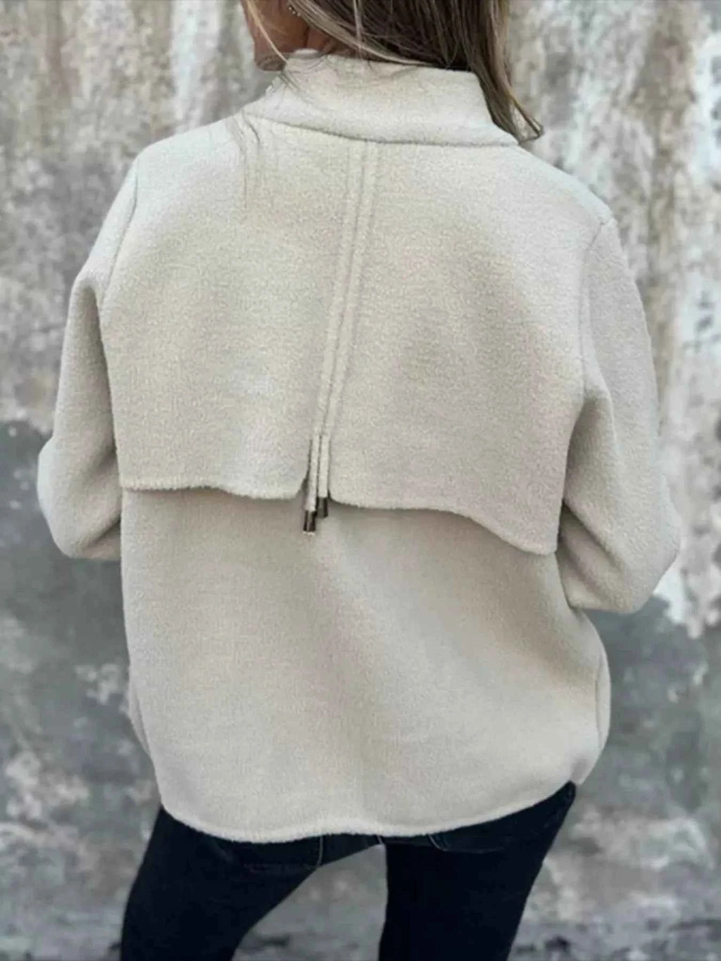 Full Size Textured Knit Zip Up Outerwear - Nico`s Store