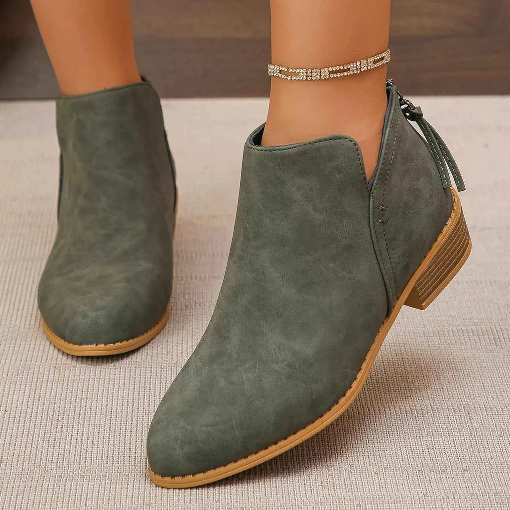 Pointed Toe Block Heel Boots for Stylish Comfort