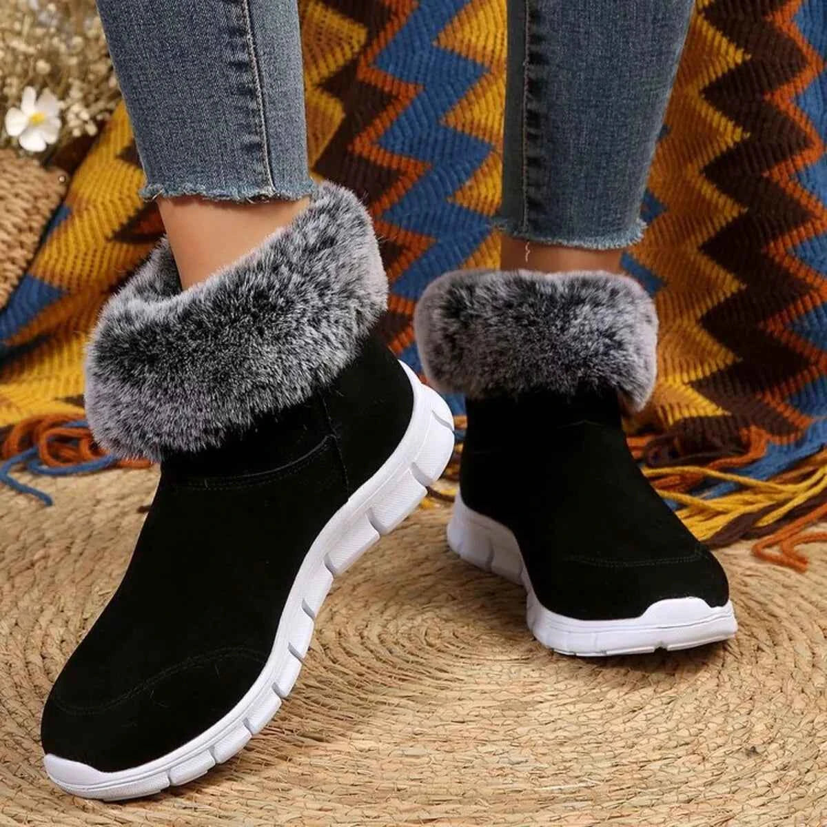 Side Zip Faux Fur Boots from Nico's store - Nico`s Store