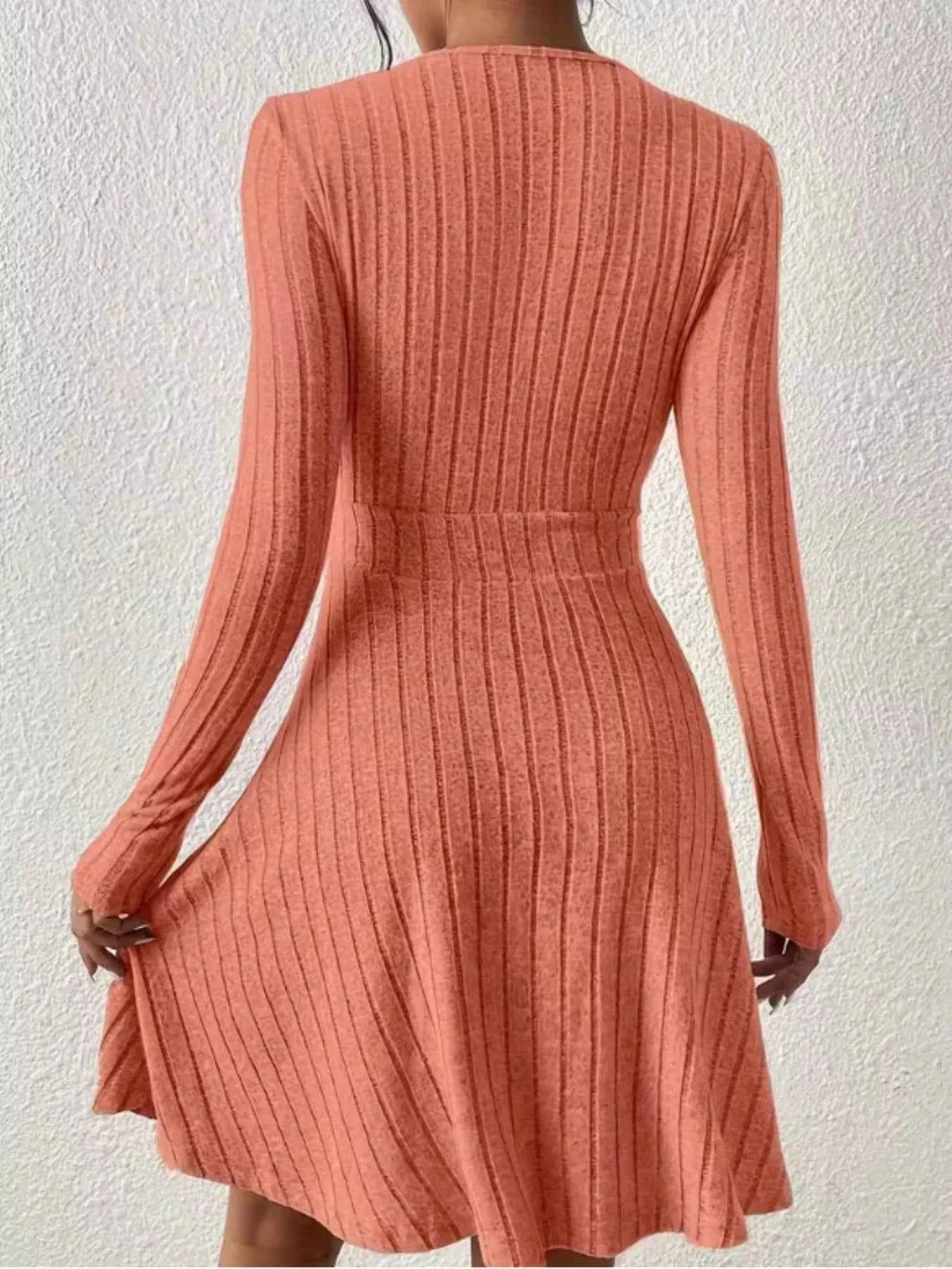 Ribbed Knit Wrap Dress for Effortless Style and Comfort