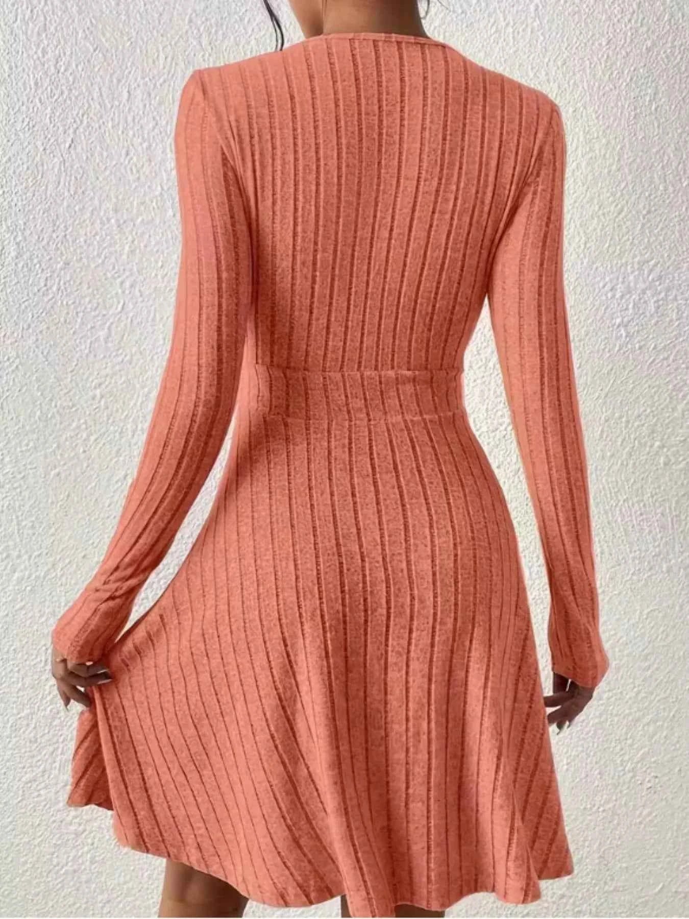 Ribbed Knit Wrap Dress for Effortless Style and Comfort