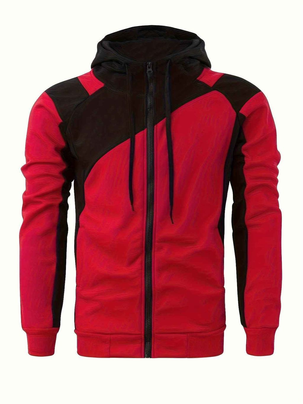 Men's Color Block Zip Up Hoodie Trendy Casual Jacket - Nico`s Store