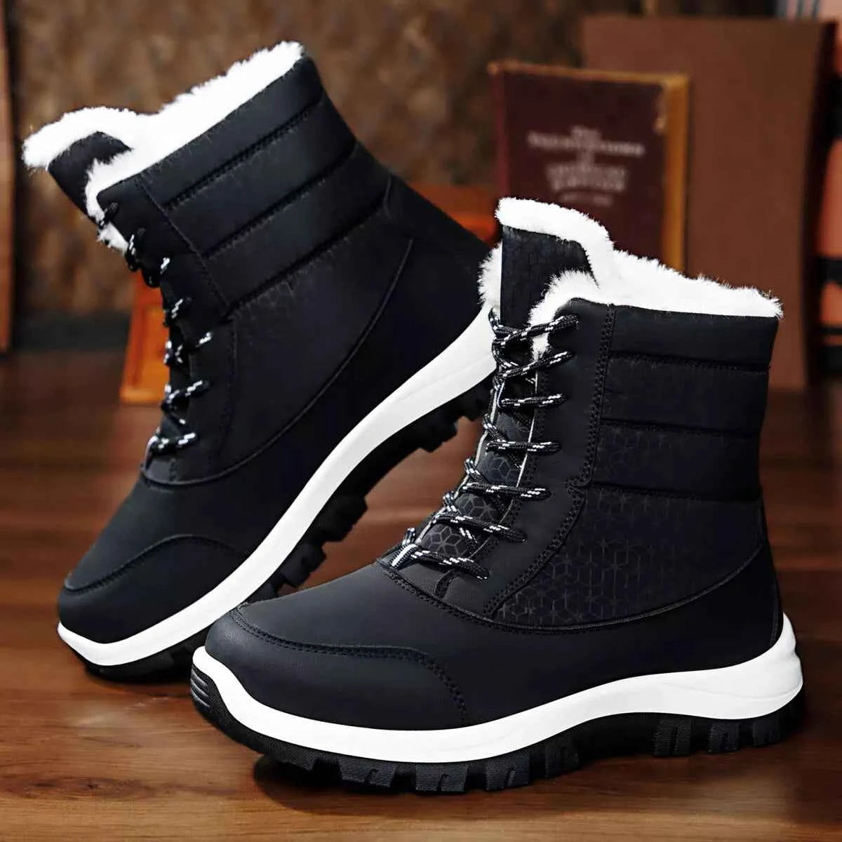 Winter Waterproof Snow Boots with Warm Fur Lining
